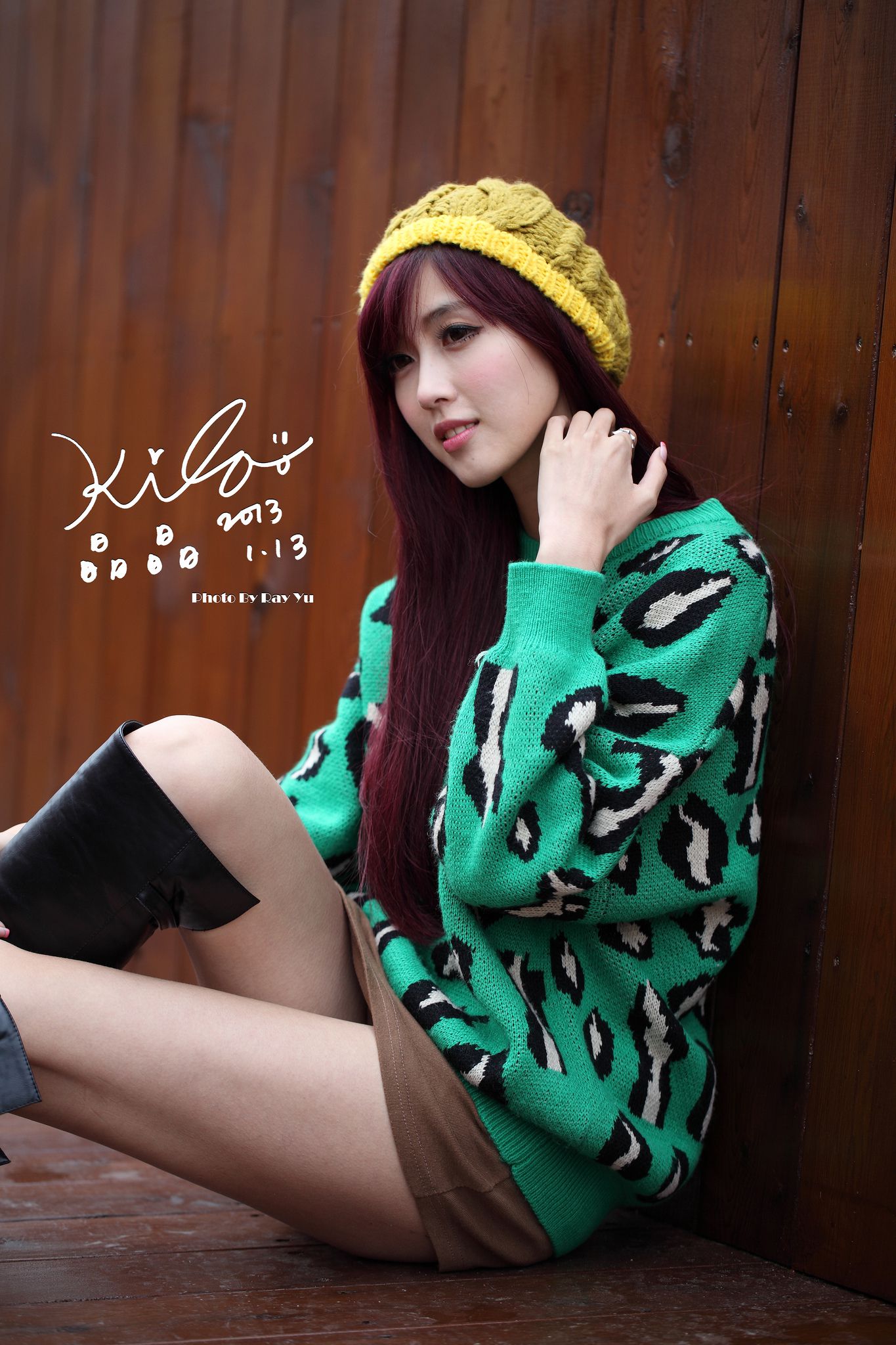 台湾模特廖挺伶/Kila晶晶《绿色长衣+长靴》街拍-图72