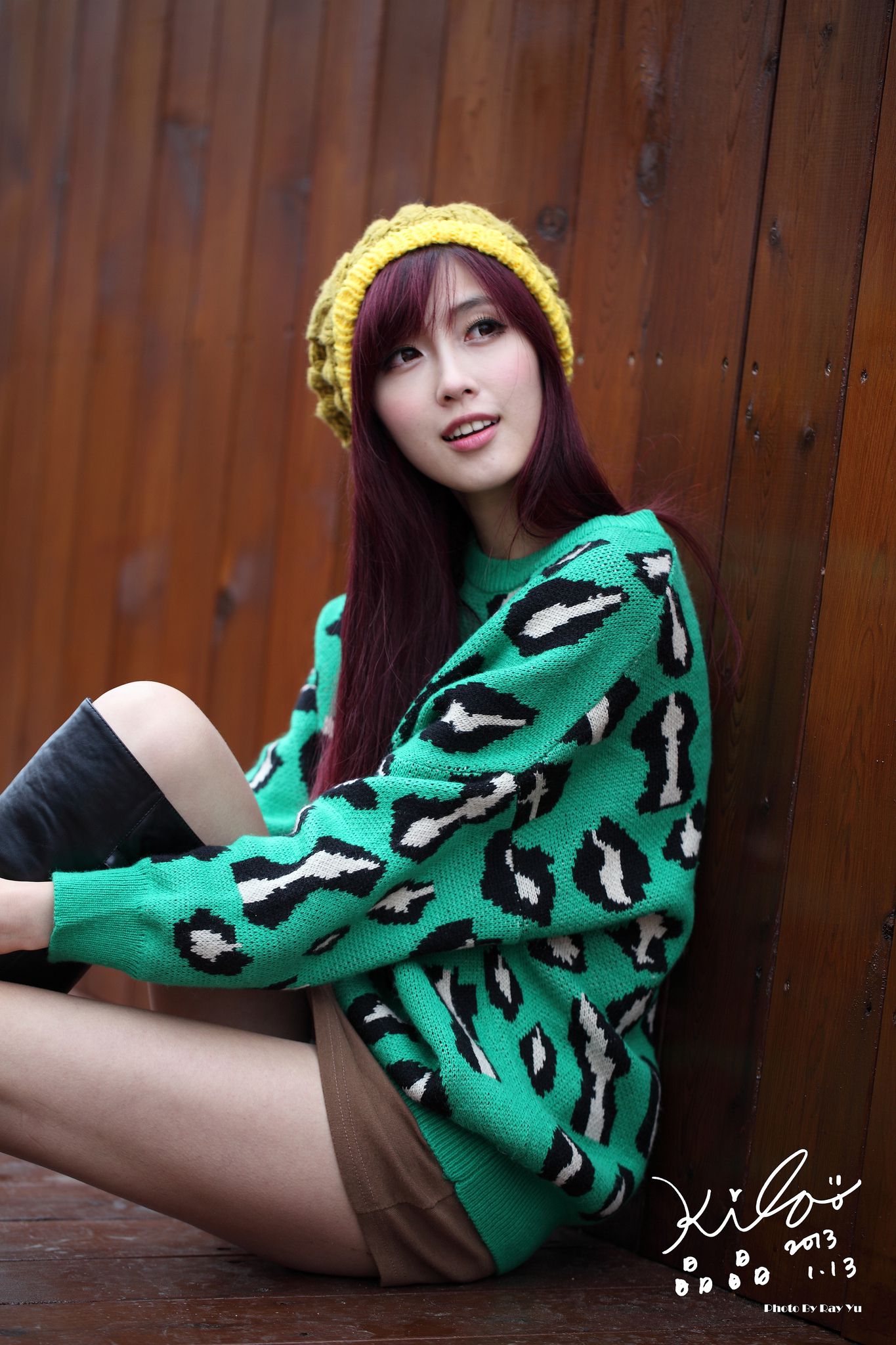 台湾模特廖挺伶/Kila晶晶《绿色长衣+长靴》街拍-图74