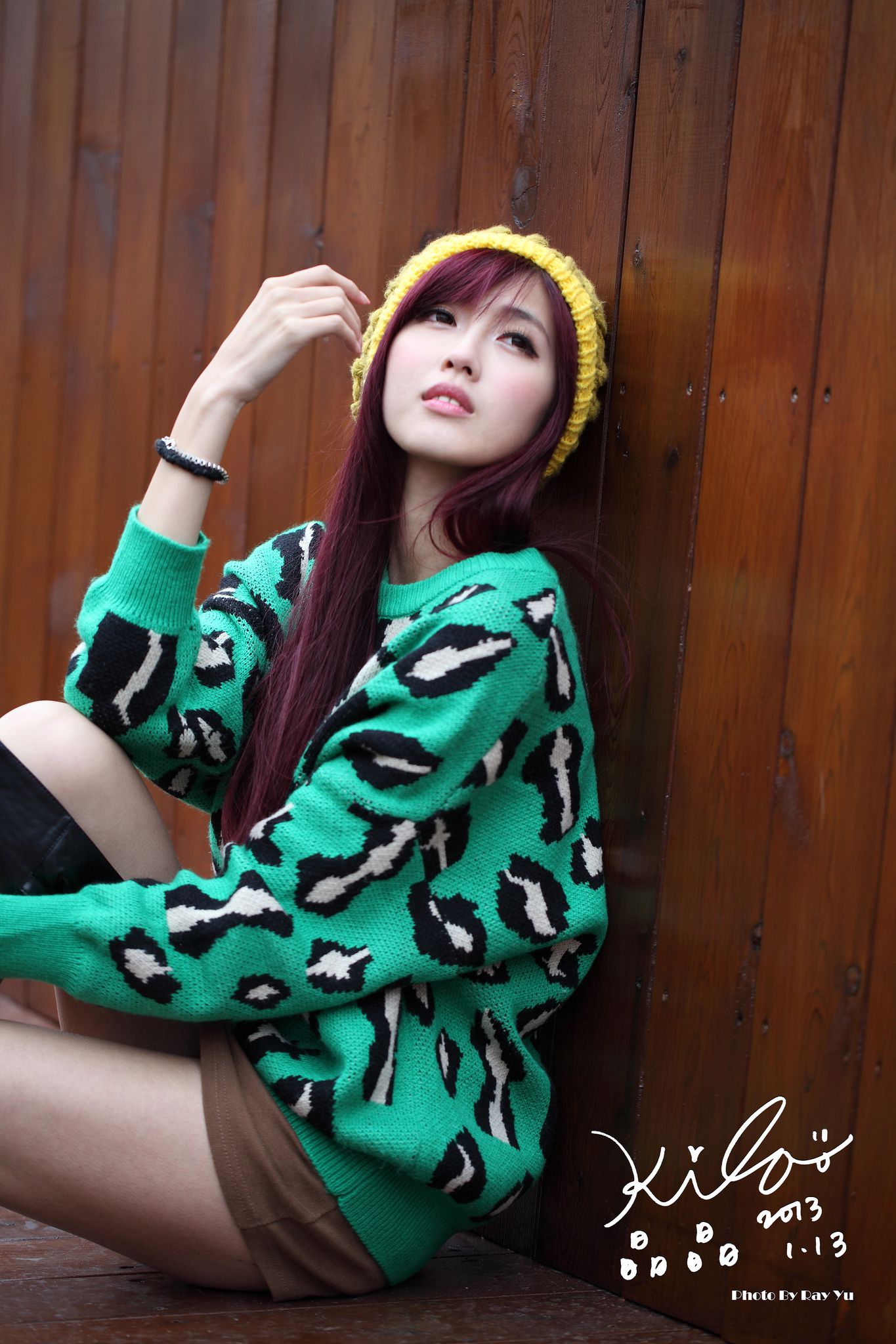 台湾模特廖挺伶/Kila晶晶《绿色长衣+长靴》街拍-图75