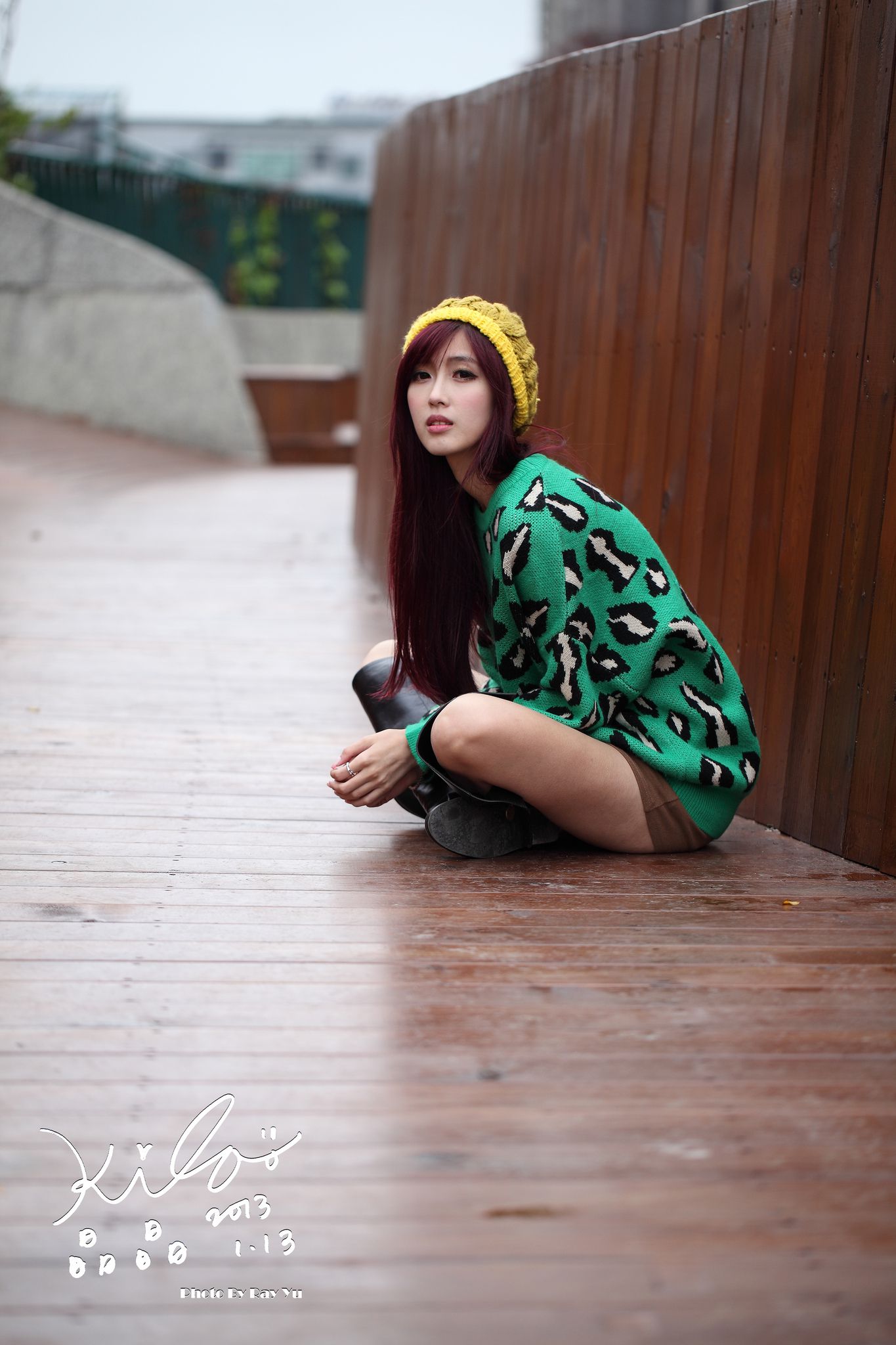 台湾模特廖挺伶/Kila晶晶《绿色长衣+长靴》街拍-图80