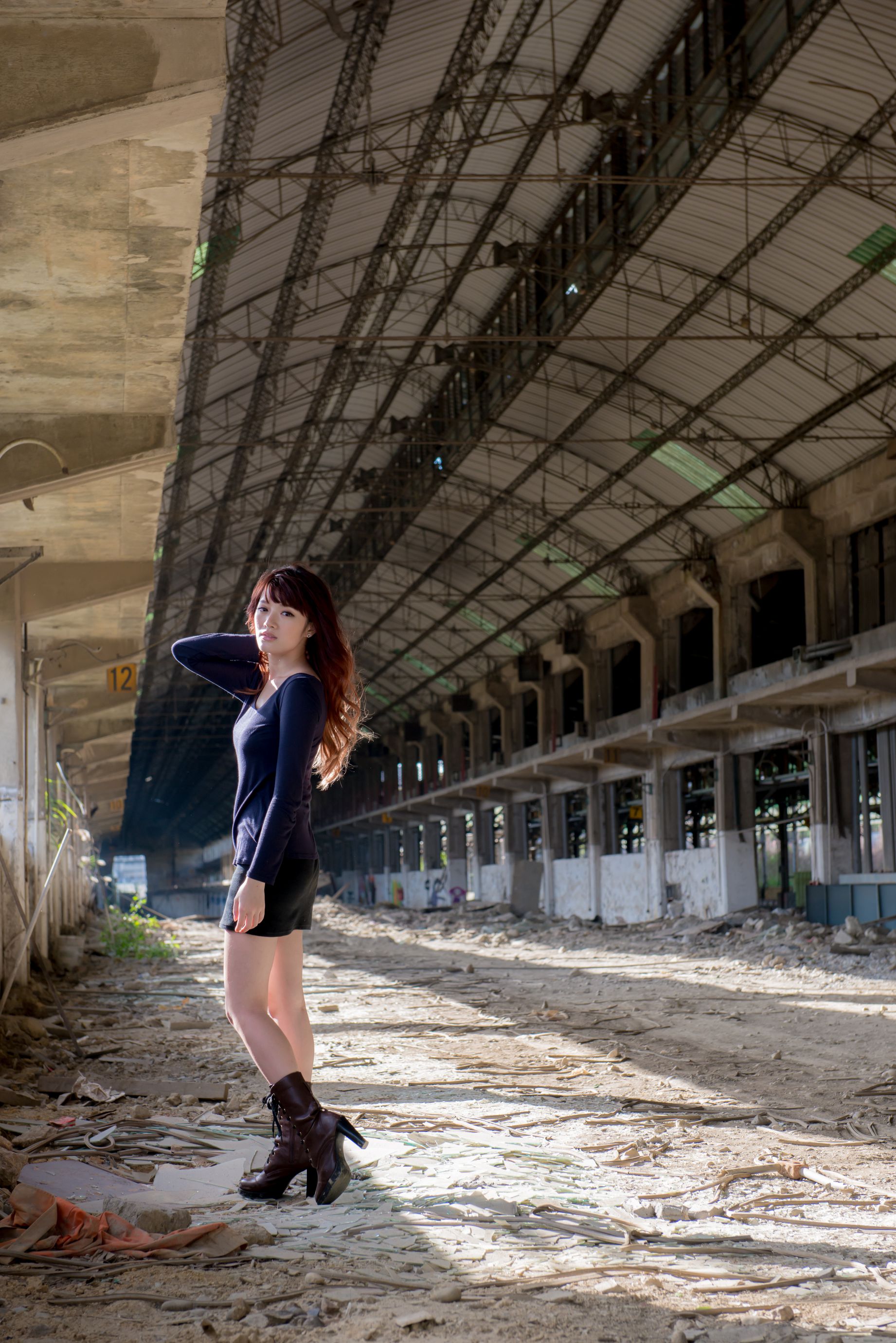 台湾正妹林岗怡Didy《废墟车站唯美外拍》-图10