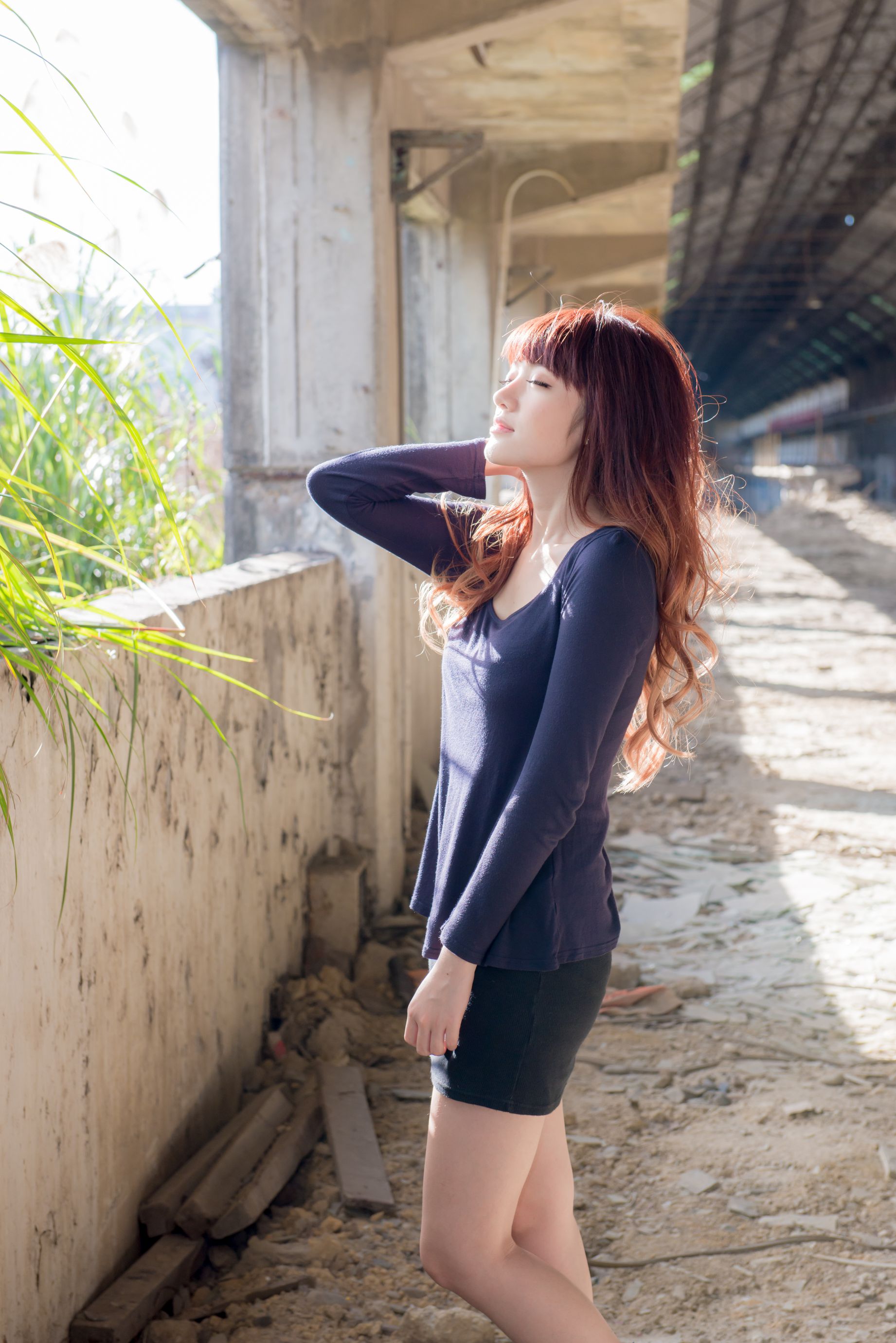 台湾正妹林岗怡Didy《废墟车站唯美外拍》-图12