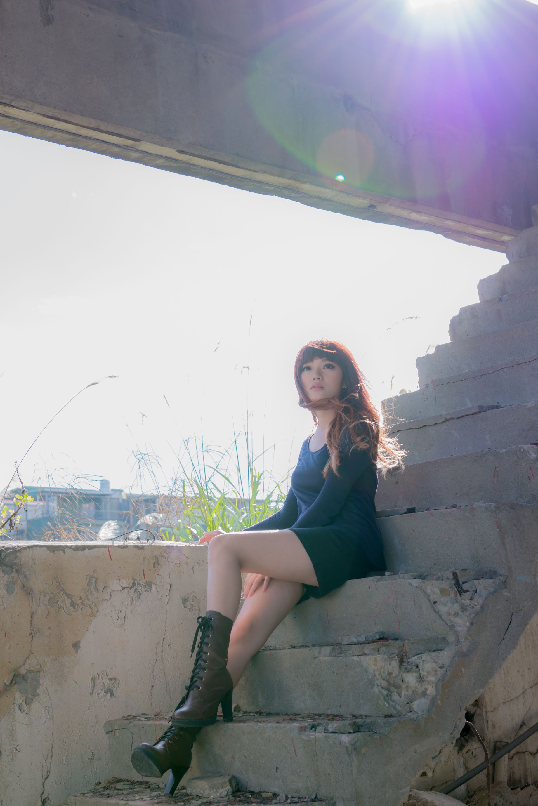 台湾正妹林岗怡Didy《废墟车站唯美外拍》-图13