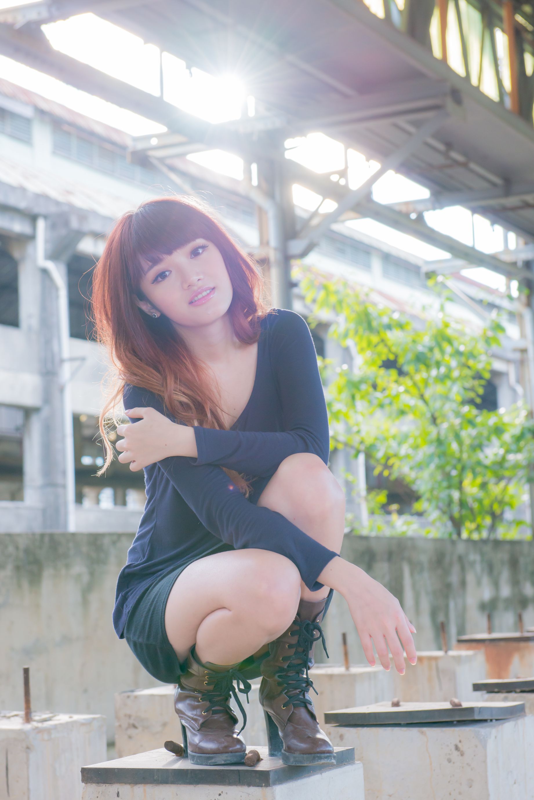 台湾正妹林岗怡Didy《废墟车站唯美外拍》-图2