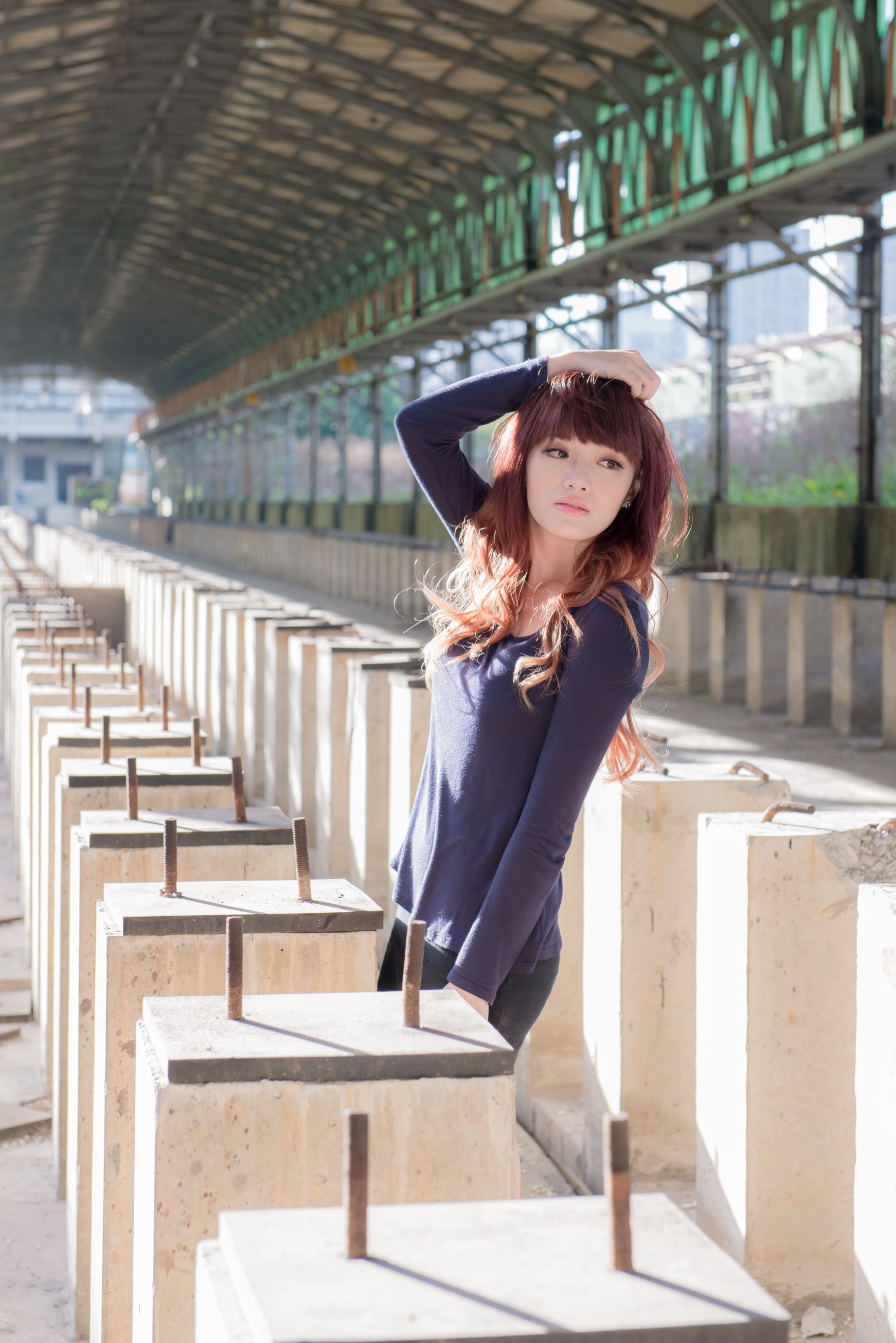 台湾正妹林岗怡Didy《废墟车站唯美外拍》-图3