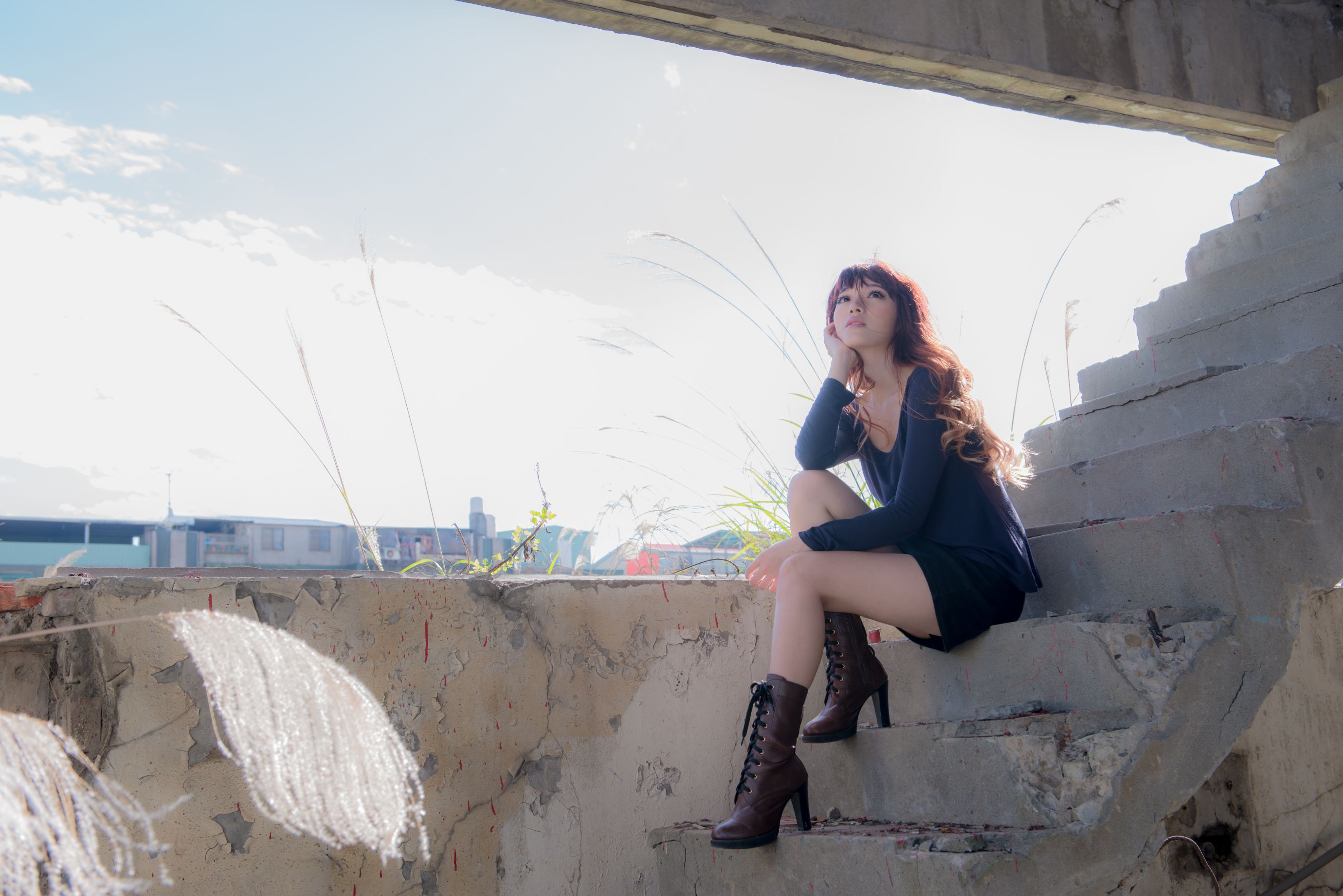 台湾正妹林岗怡Didy《废墟车站唯美外拍》-图45