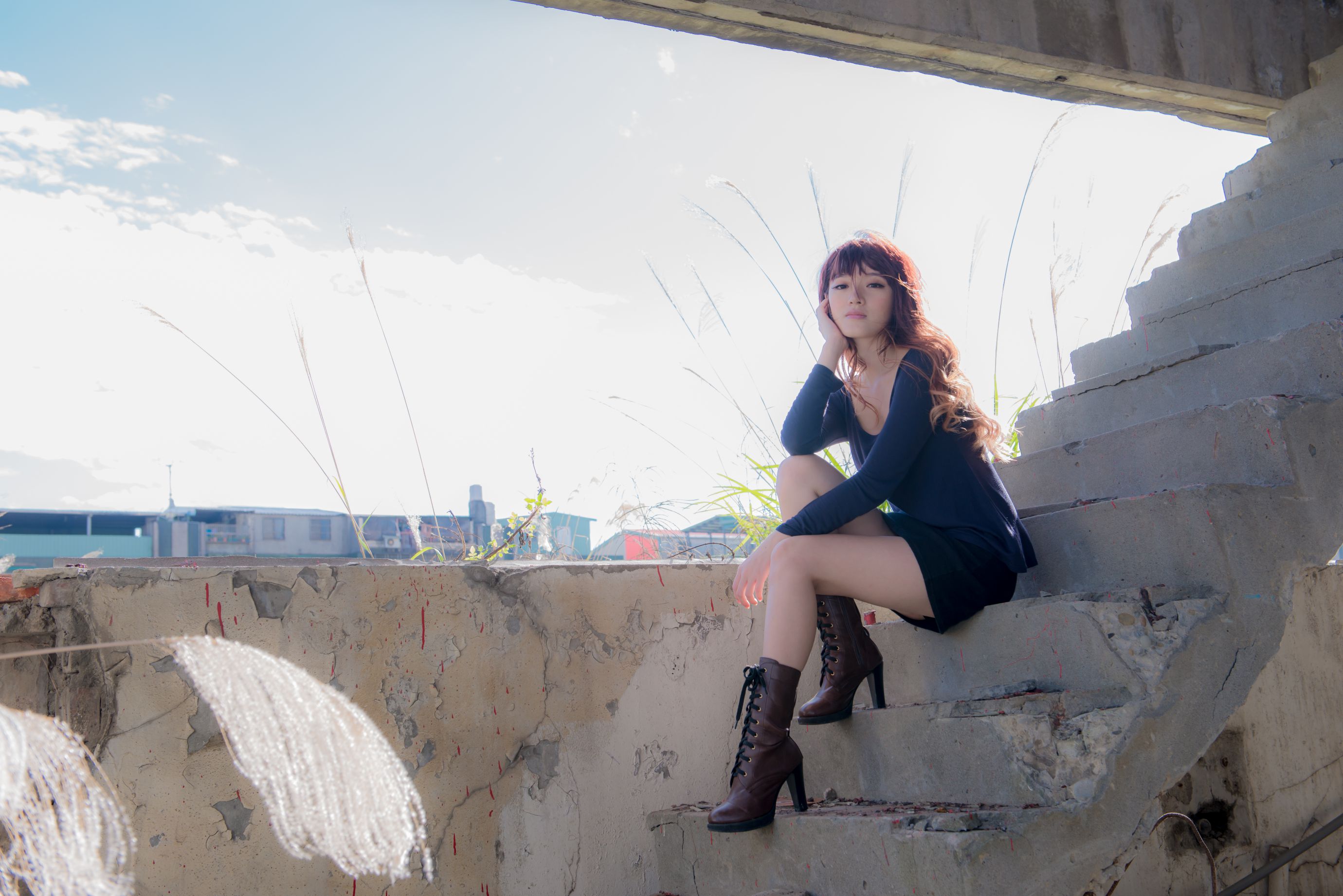 台湾正妹林岗怡Didy《废墟车站唯美外拍》-图46