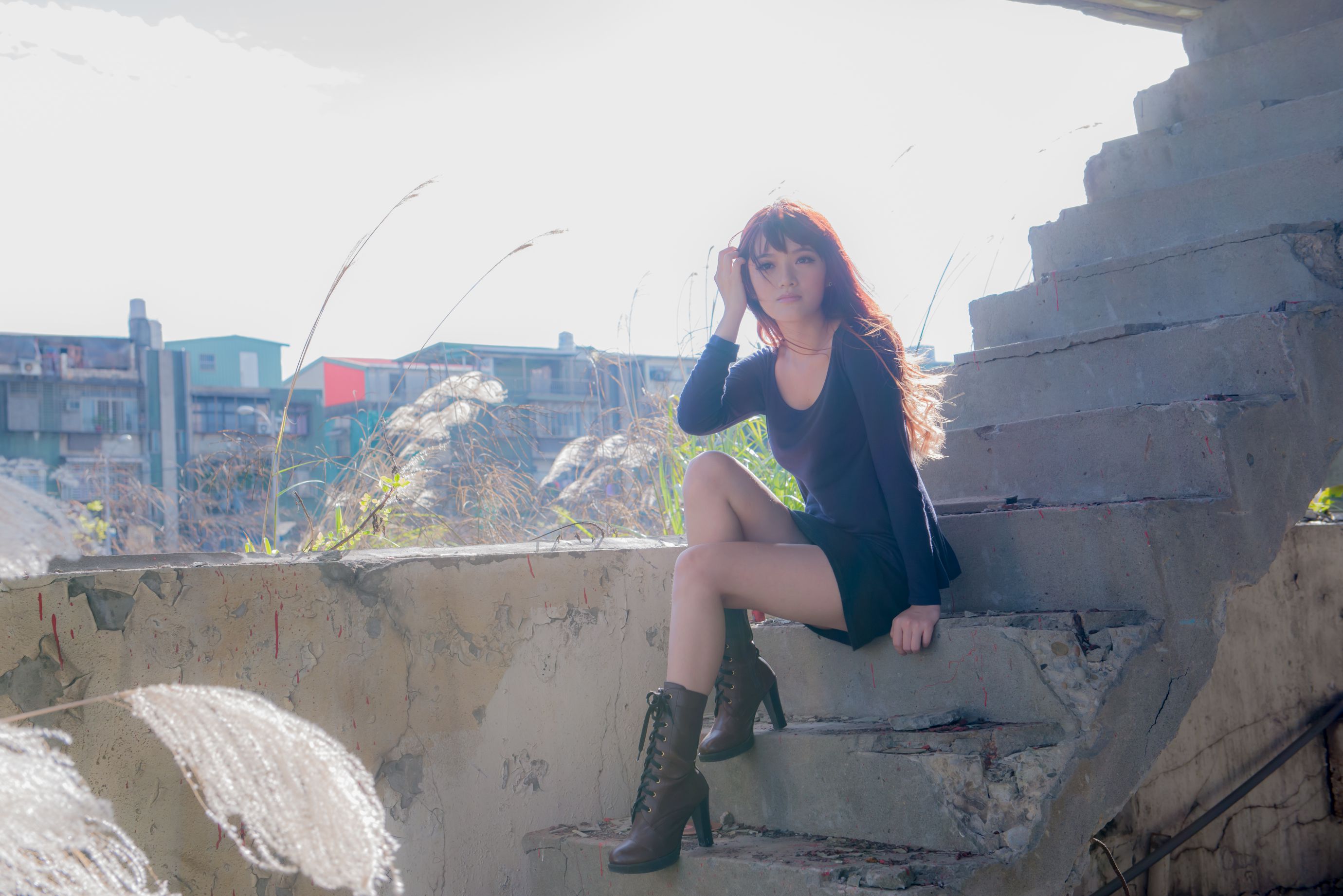 台湾正妹林岗怡Didy《废墟车站唯美外拍》-图47