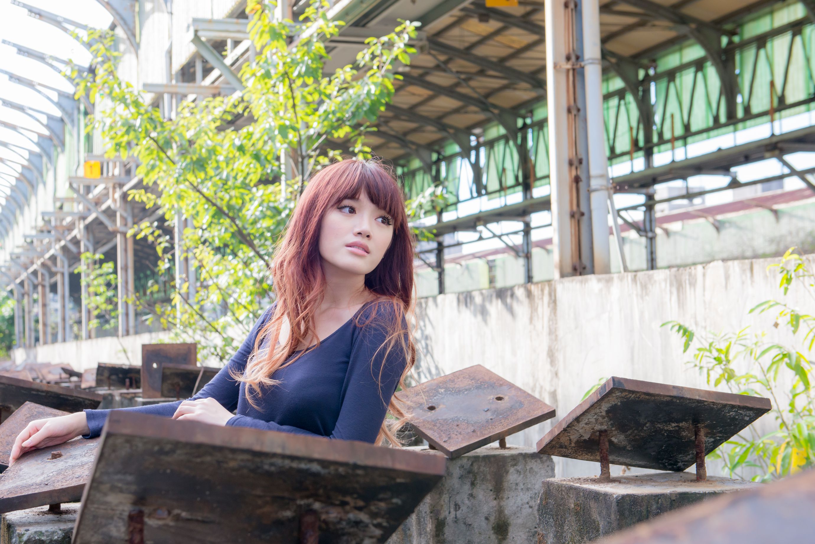 台湾正妹林岗怡Didy《废墟车站唯美外拍》-图59