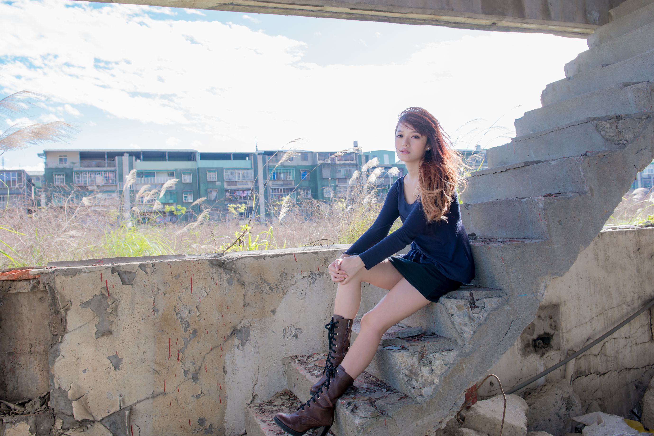 台湾正妹林岗怡Didy《废墟车站唯美外拍》-图61