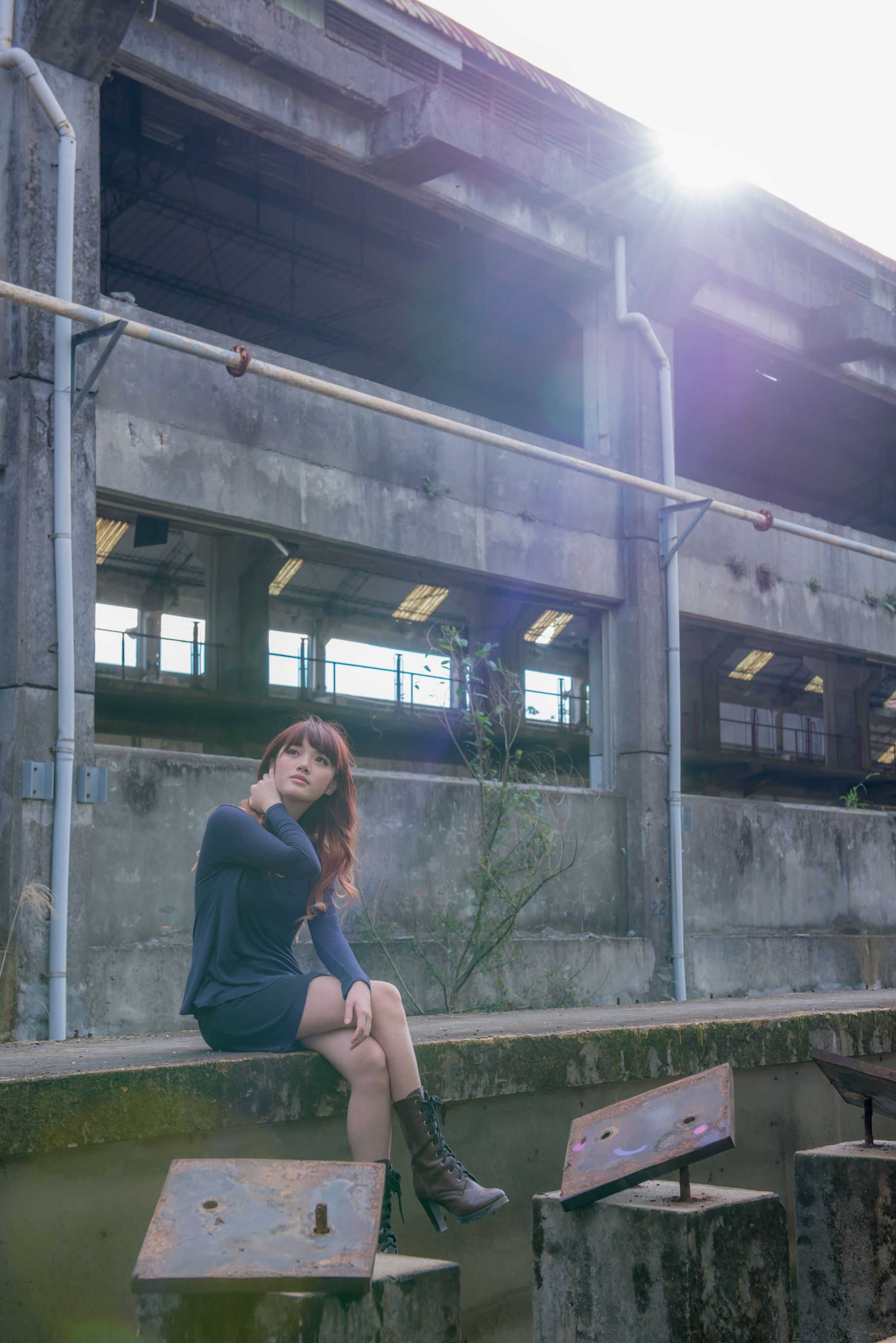 台湾正妹林岗怡Didy《废墟车站唯美外拍》-图7