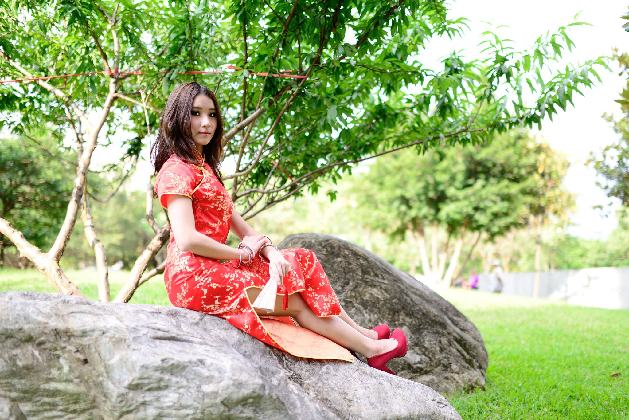 台湾模特阿布《红黑旗袍系列外拍》-图14