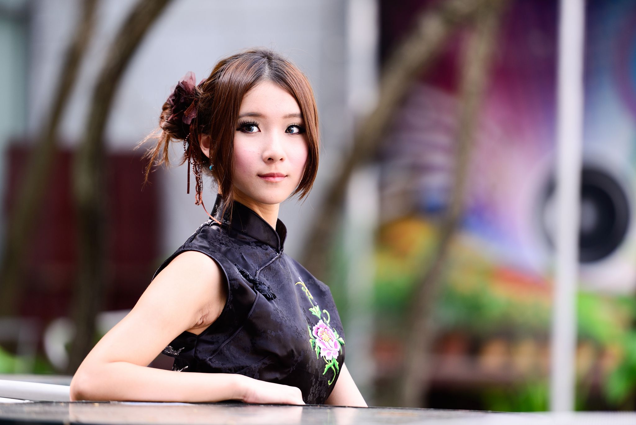 台湾模特阿布《红黑旗袍系列外拍》-图49