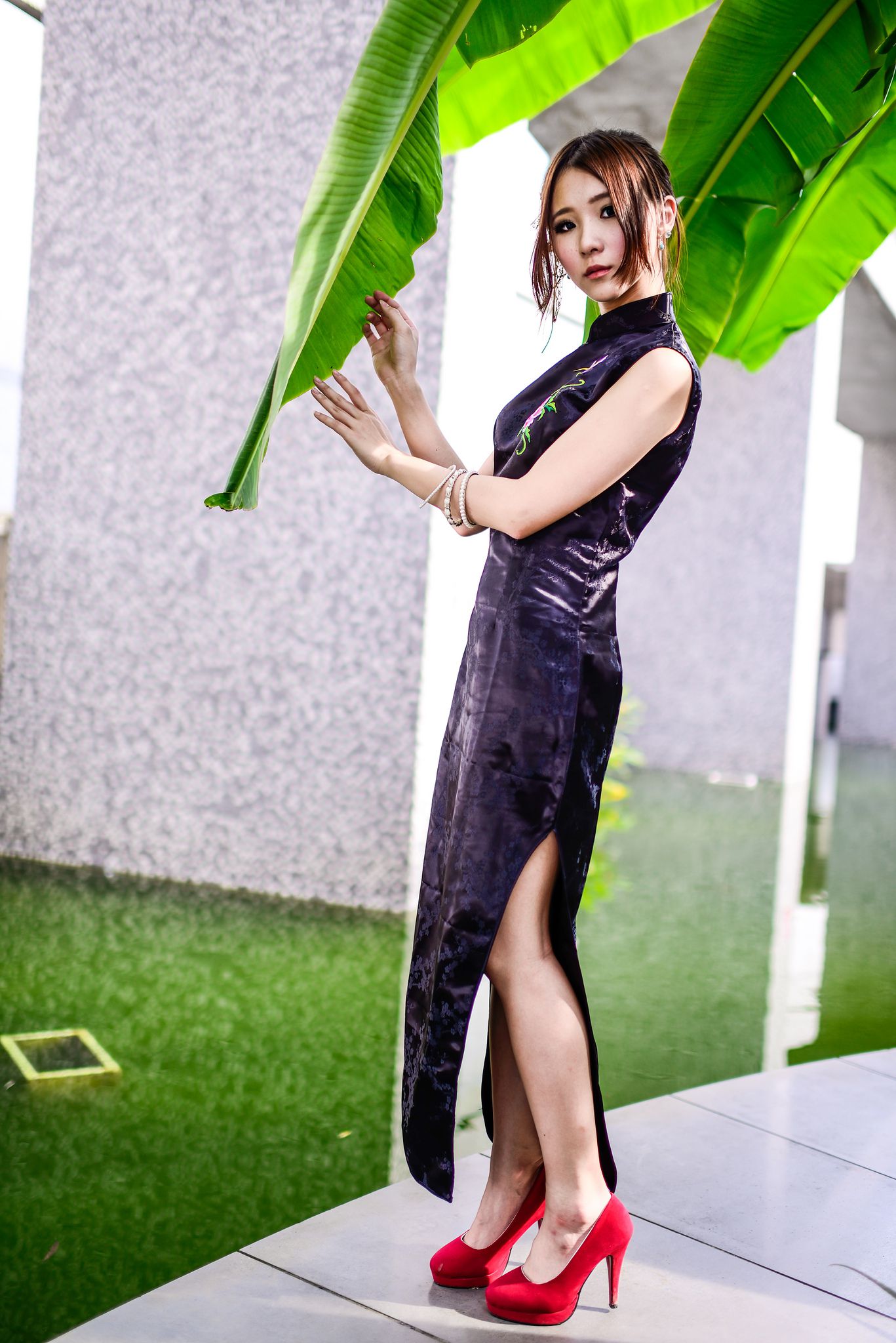 台湾模特阿布《红黑旗袍系列外拍》-图77