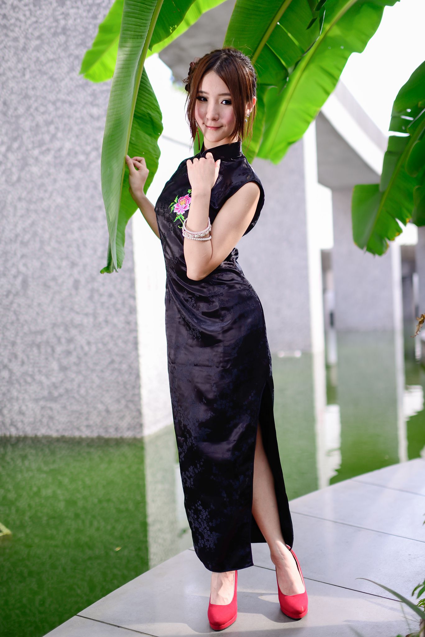 台湾模特阿布《红黑旗袍系列外拍》-图78