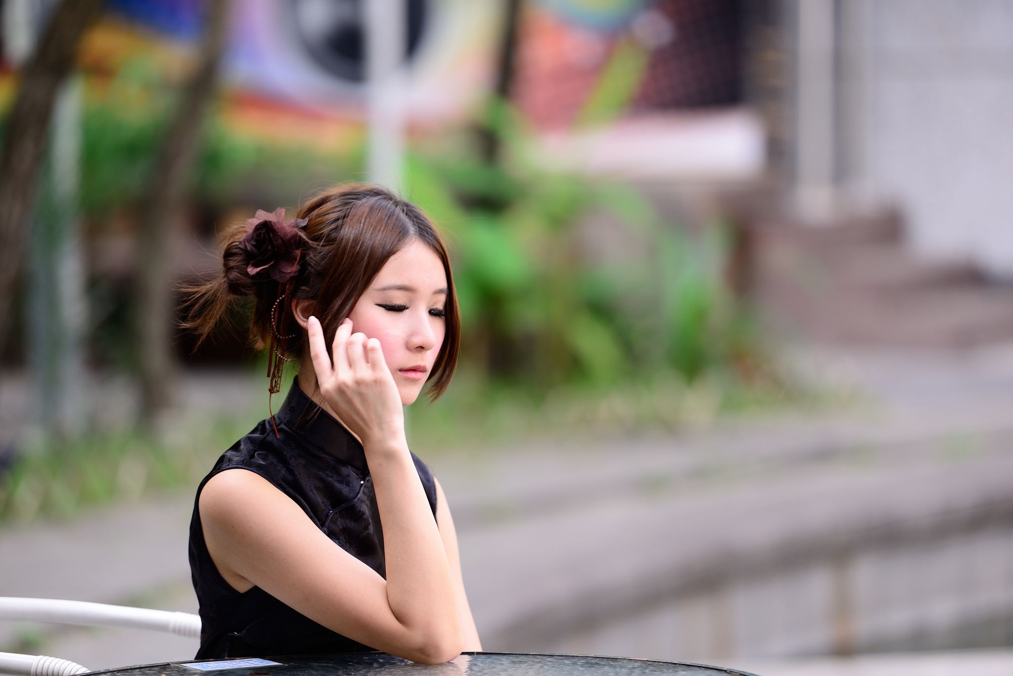 台湾模特阿布《红黑旗袍系列外拍》-图88