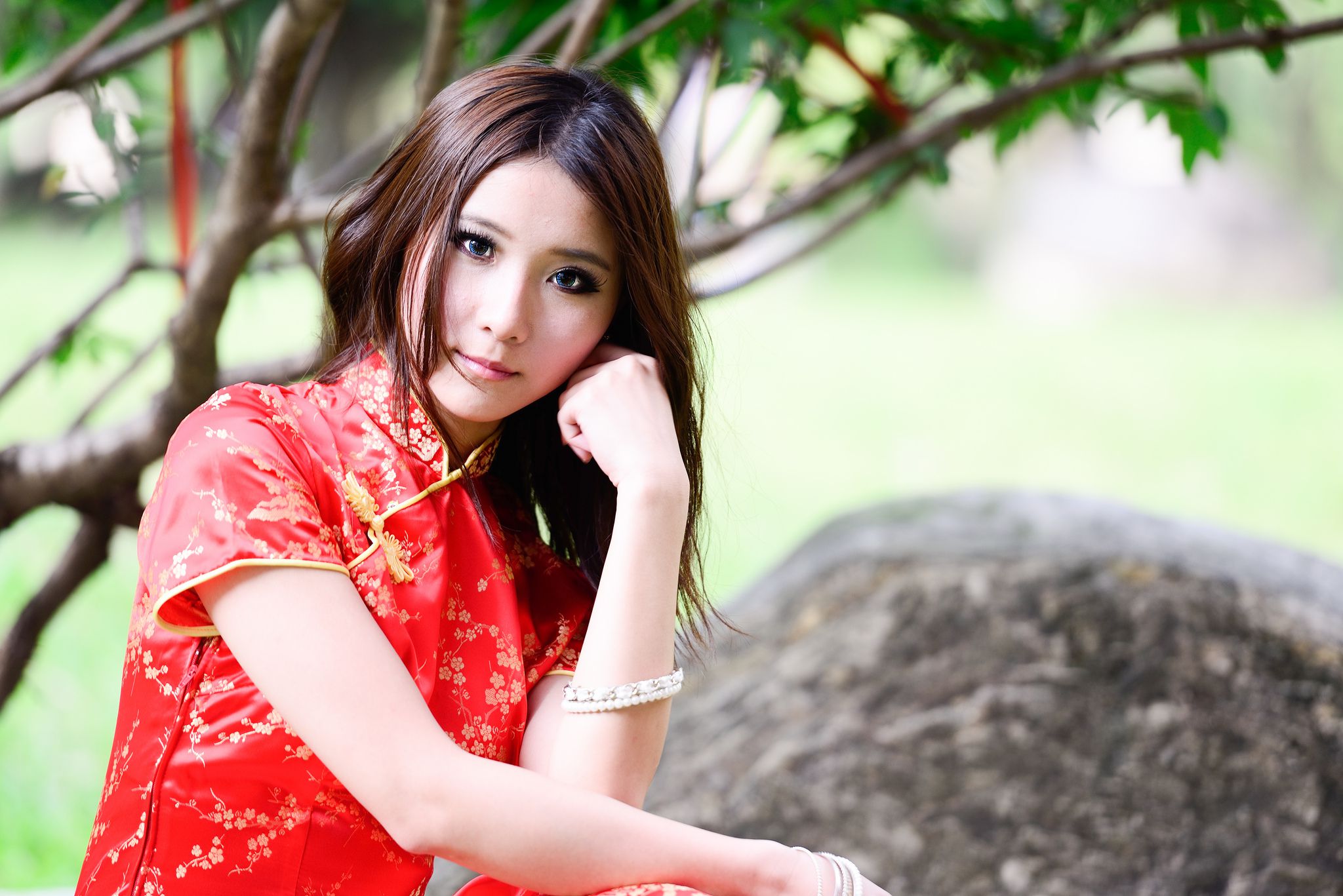 台湾模特阿布《红黑旗袍系列外拍》-图8