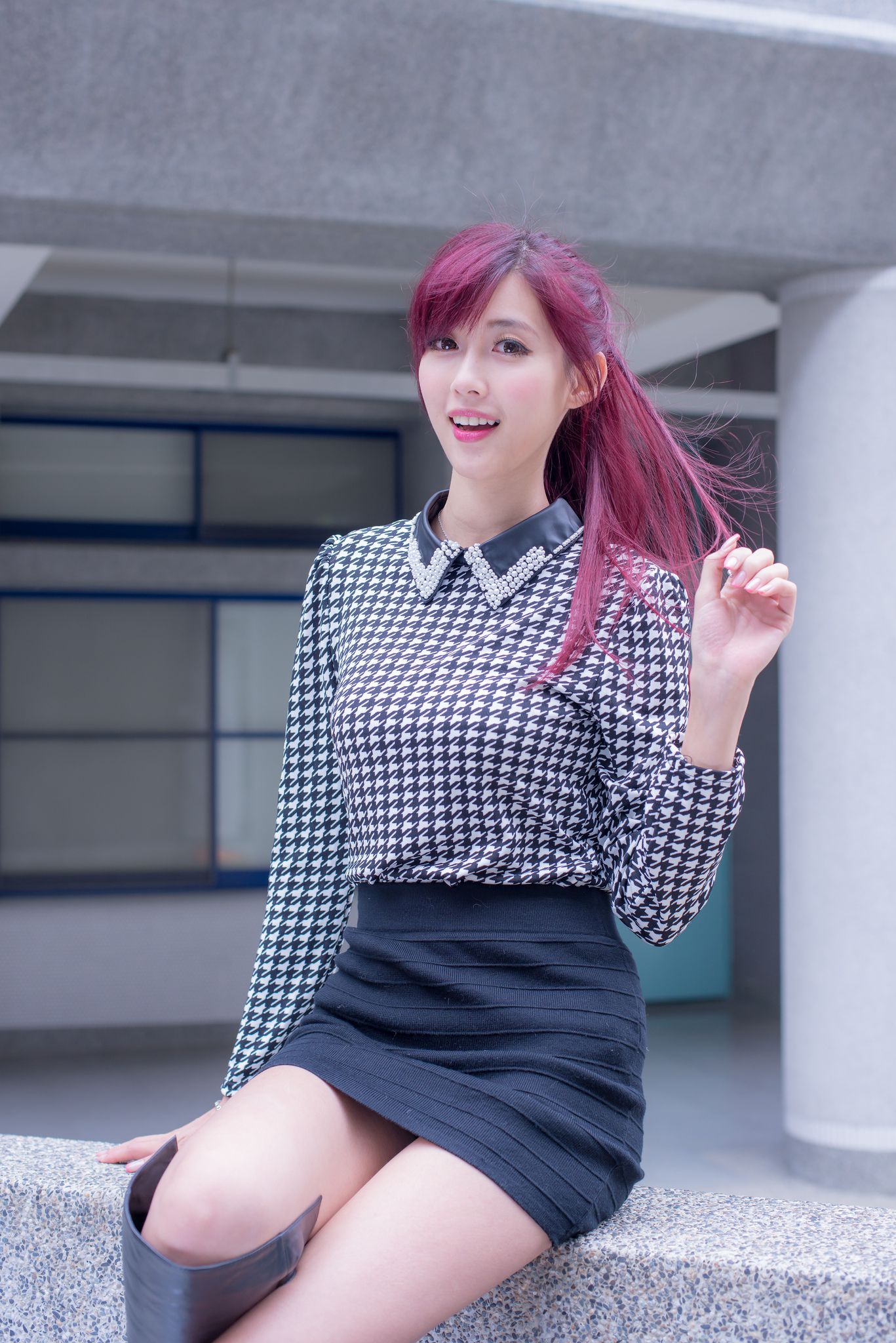 廖挺伶/Kila晶晶《超短裙+长靴街拍》-图49