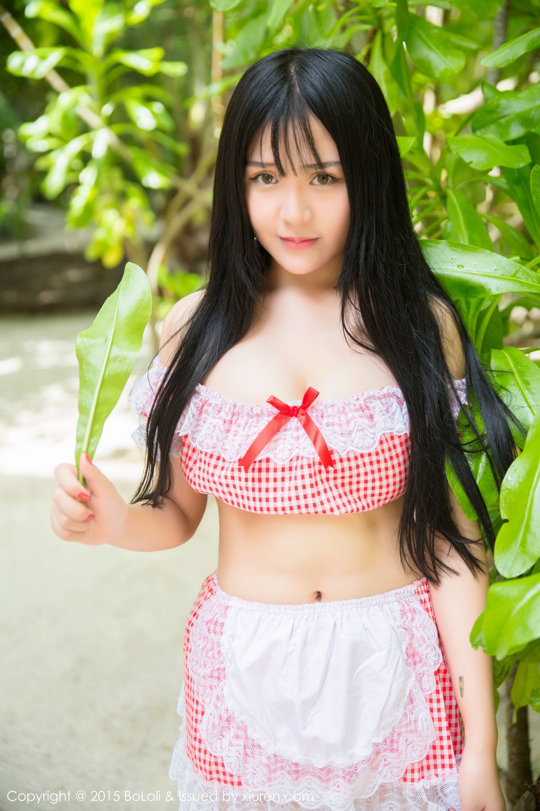 八宝icey《马尔代夫旅拍》清新女仆+猫耳比基尼  Vol.047 写真集-图5