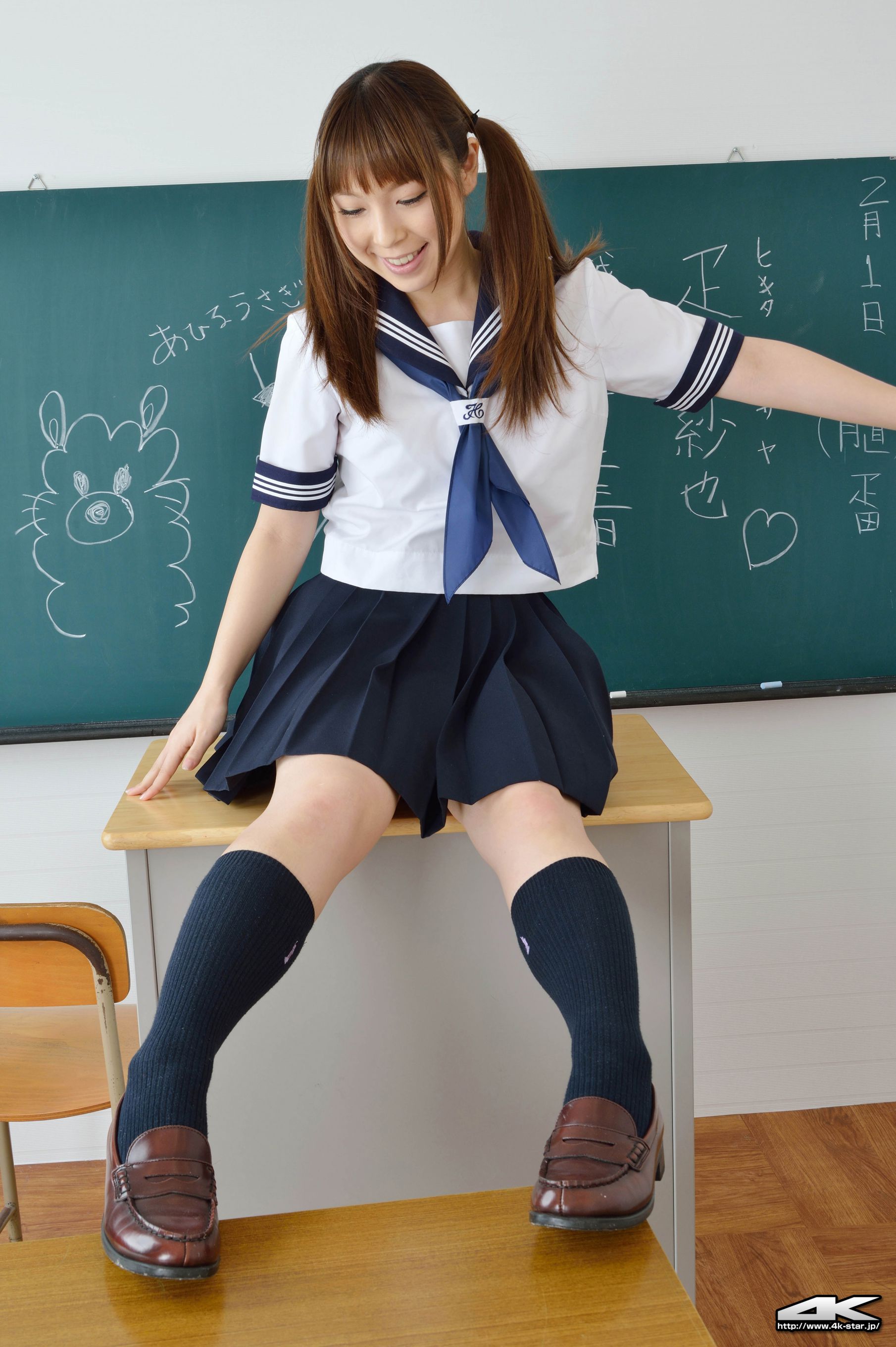 NO.00134 疋田紗也 School Girl 教室学生装-图11