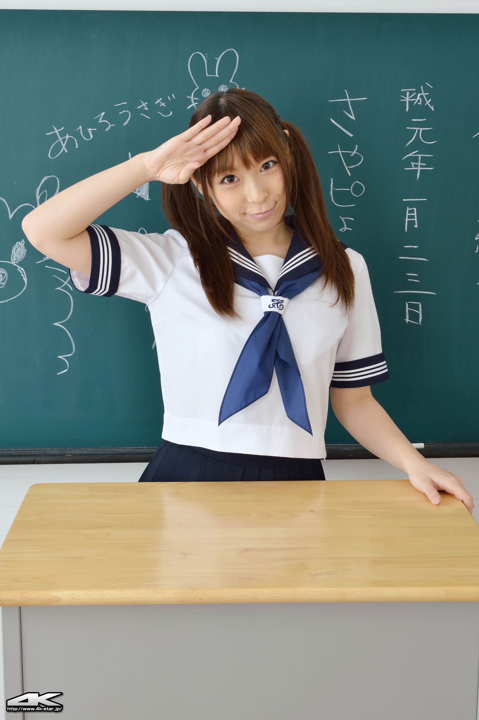 NO.00134 疋田紗也 School Girl 教室学生装-图8