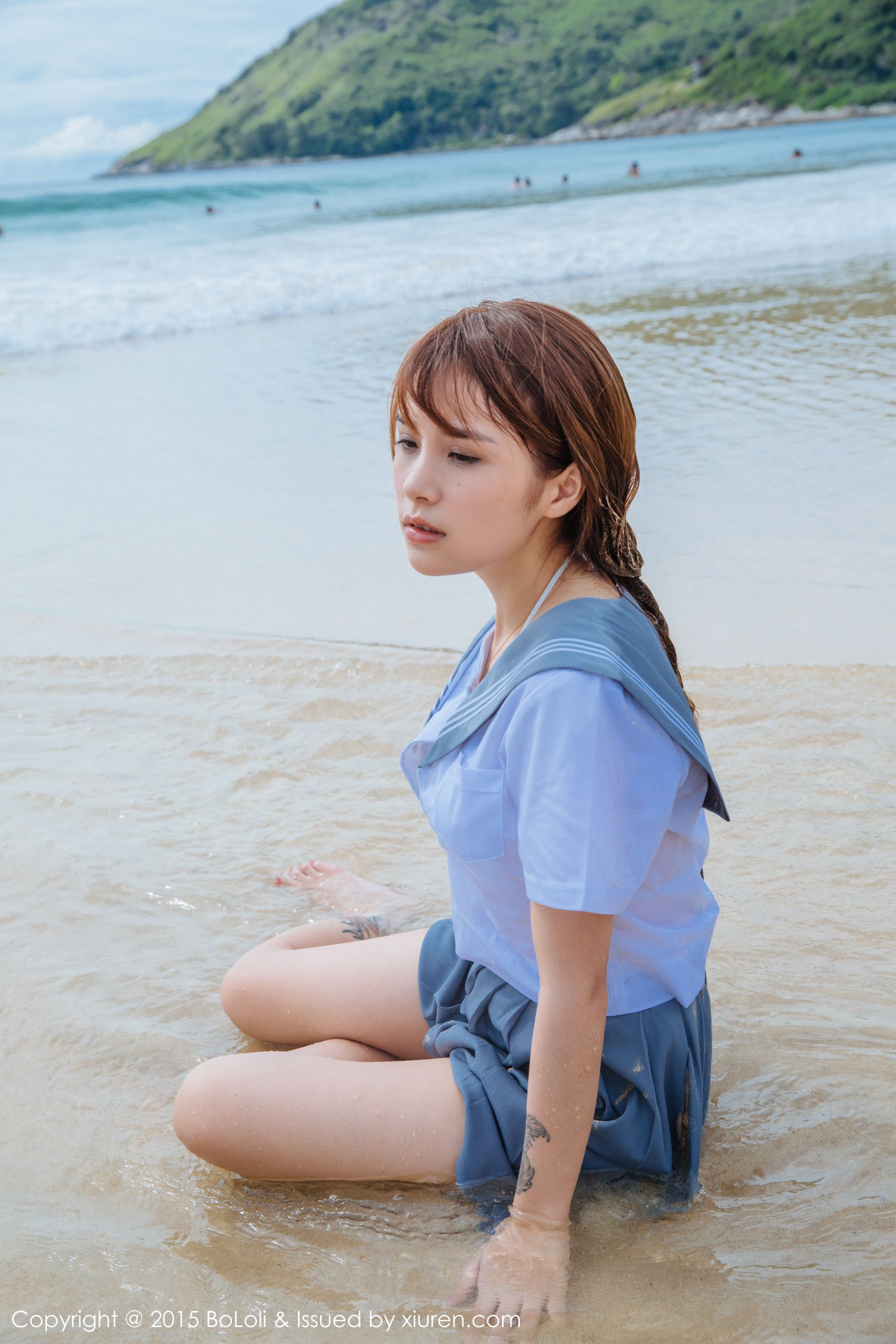 夏美酱《普吉岛旅拍》性感厨娘+海边水手装  Vol.077 写真集-图28
