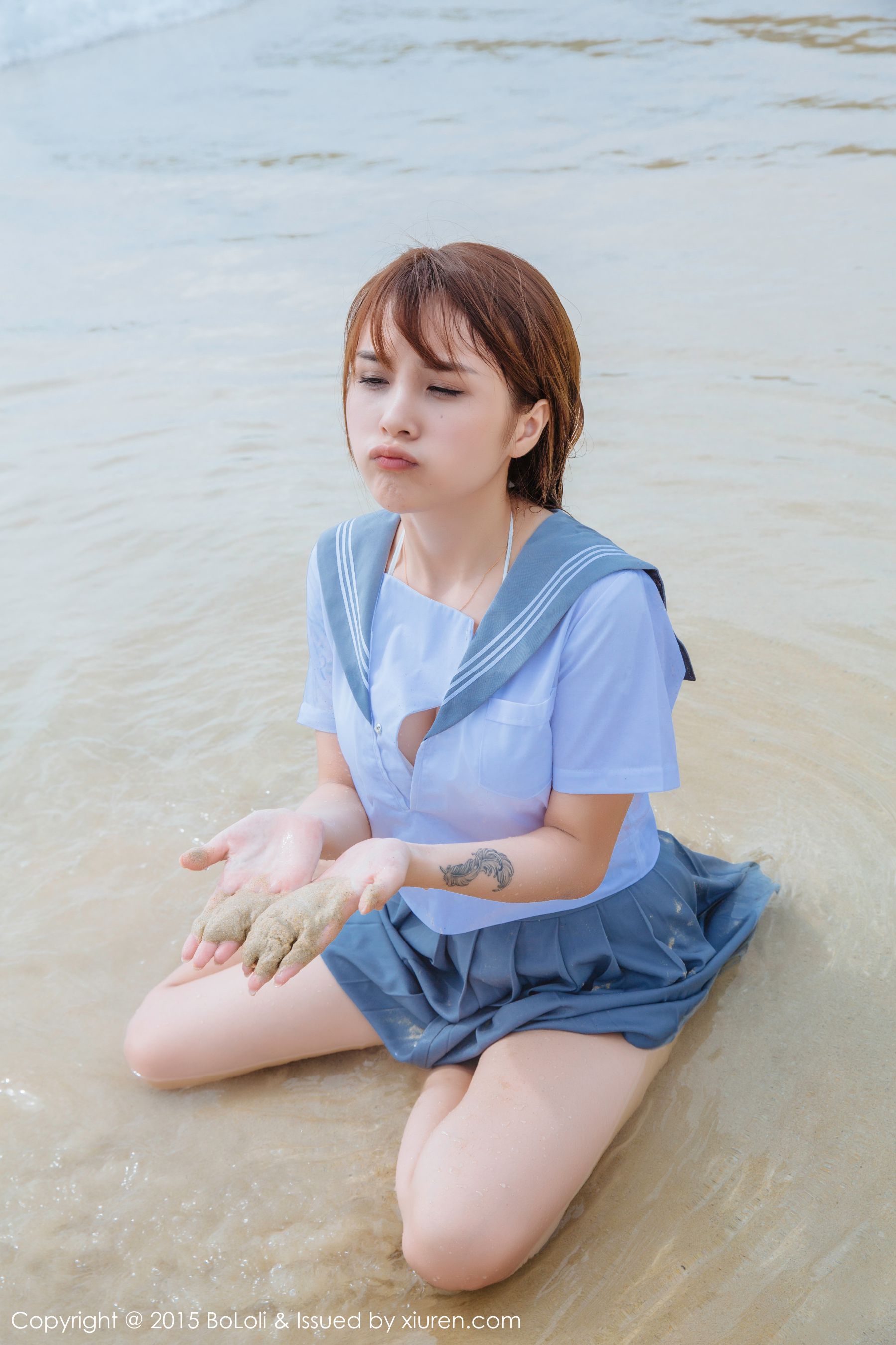 夏美酱《普吉岛旅拍》性感厨娘+海边水手装  Vol.077 写真集-图29