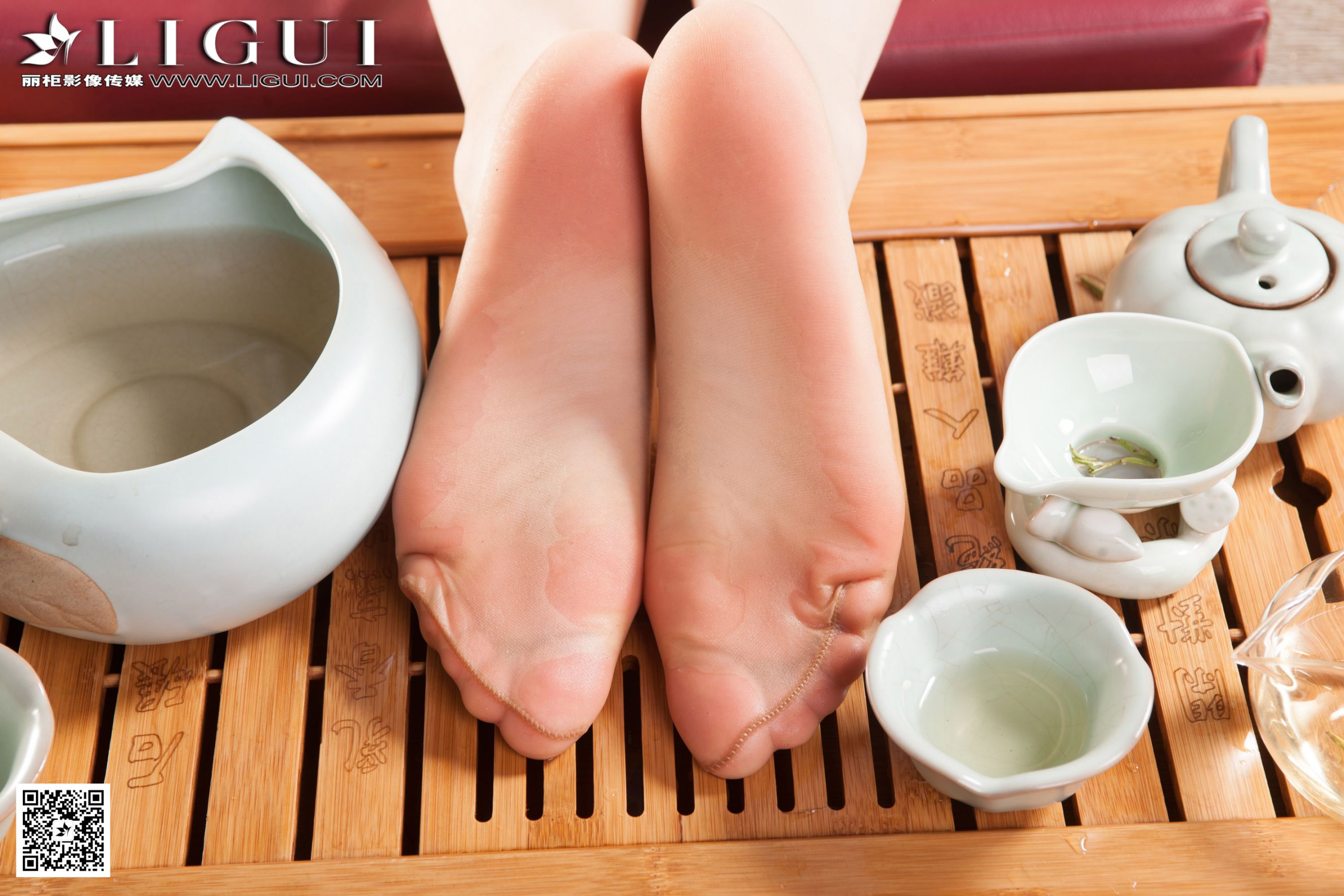 婷婷《旗袍茶道》  美腿丝足-图27