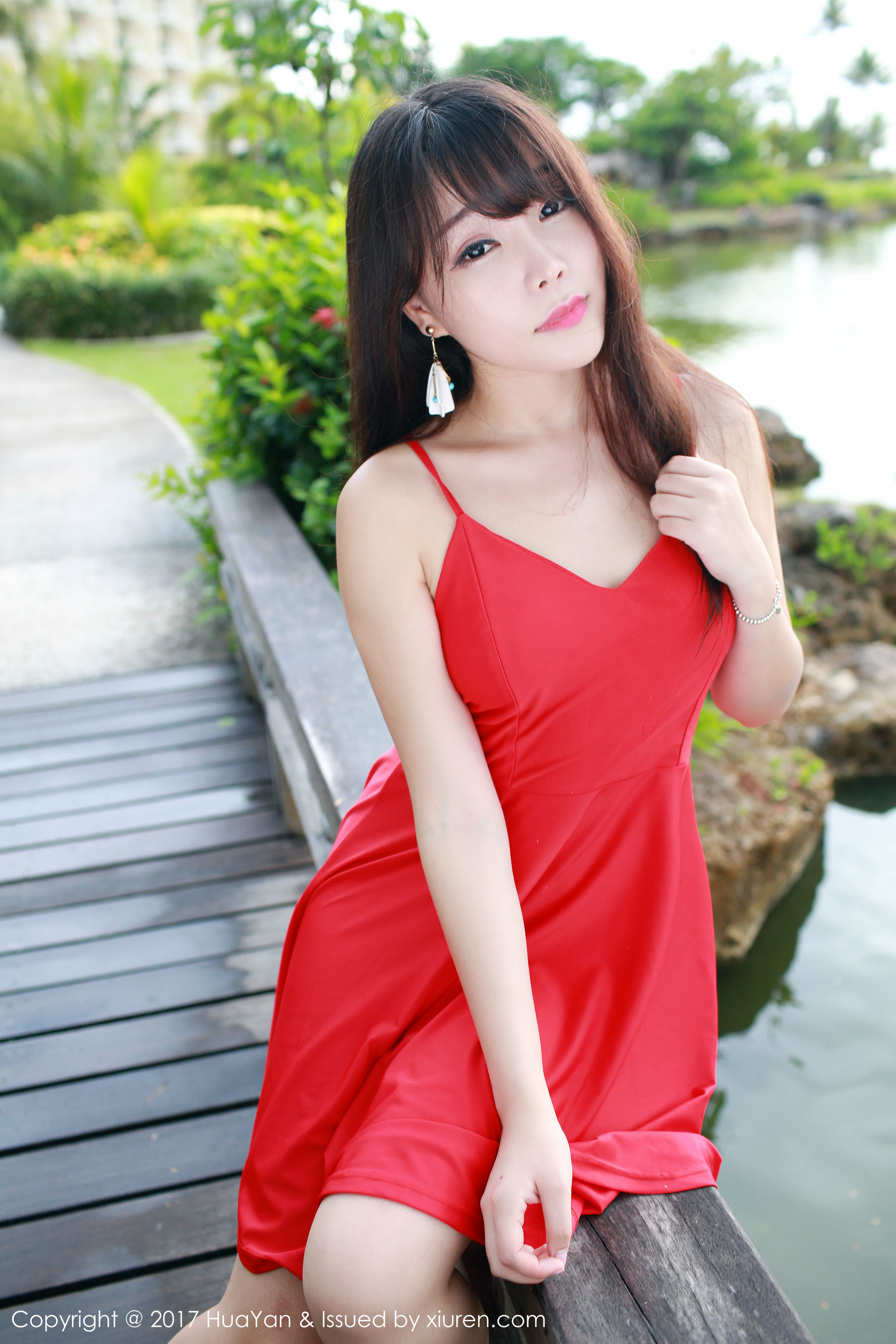 芝芝Booty《海边+小清新连衣红裙》  VOL.044-图38