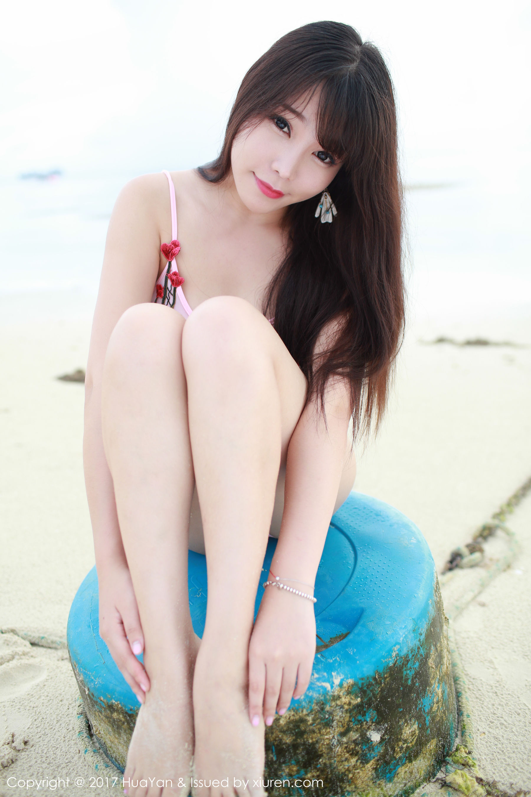 芝芝Booty《海边+小清新连衣红裙》  VOL.044-图3