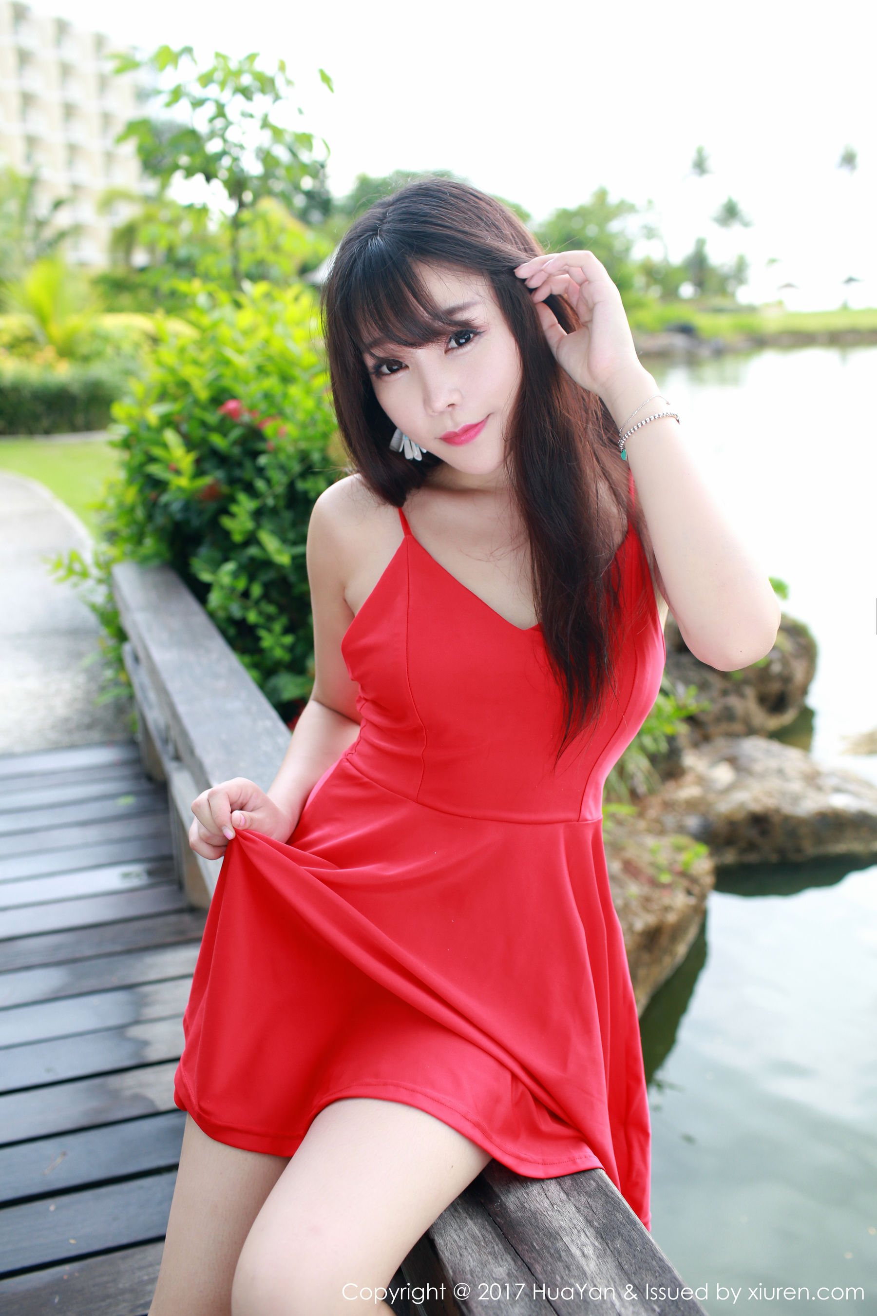 芝芝Booty《海边+小清新连衣红裙》  VOL.044-图39