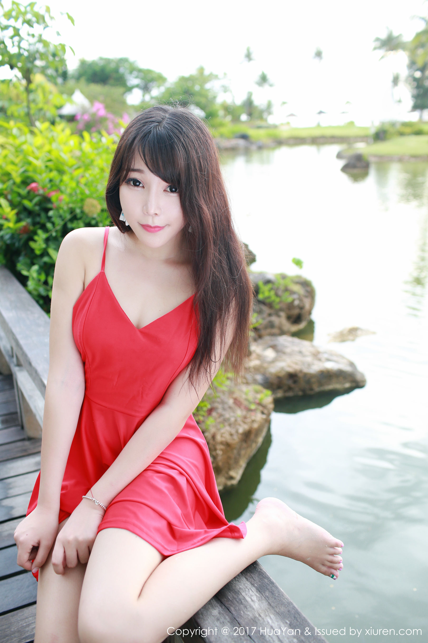 芝芝Booty《海边+小清新连衣红裙》  VOL.044-图41
