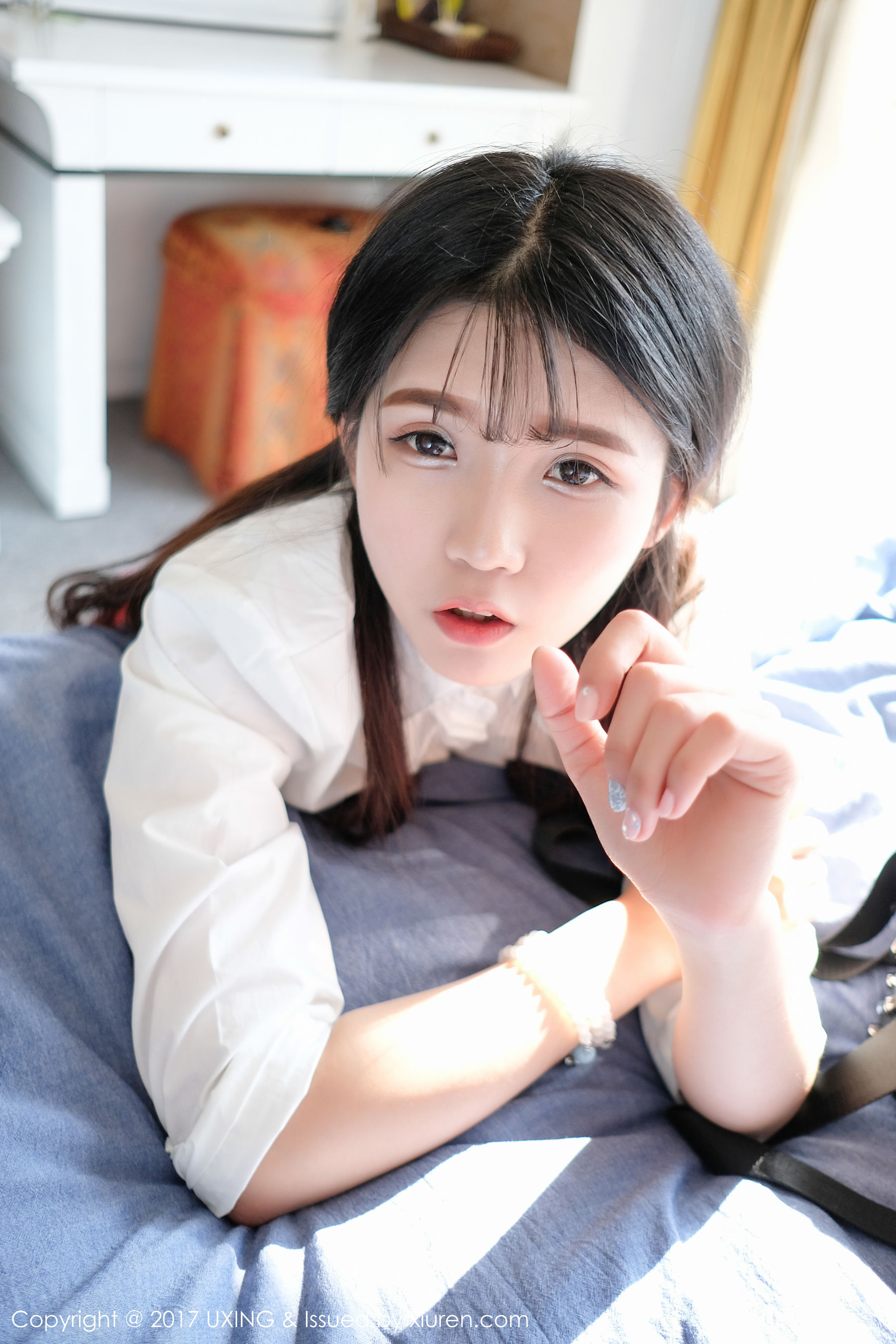 可爱的小叶子《衬衫学生装+蕾丝内衣装扮》  VOL.046-图10