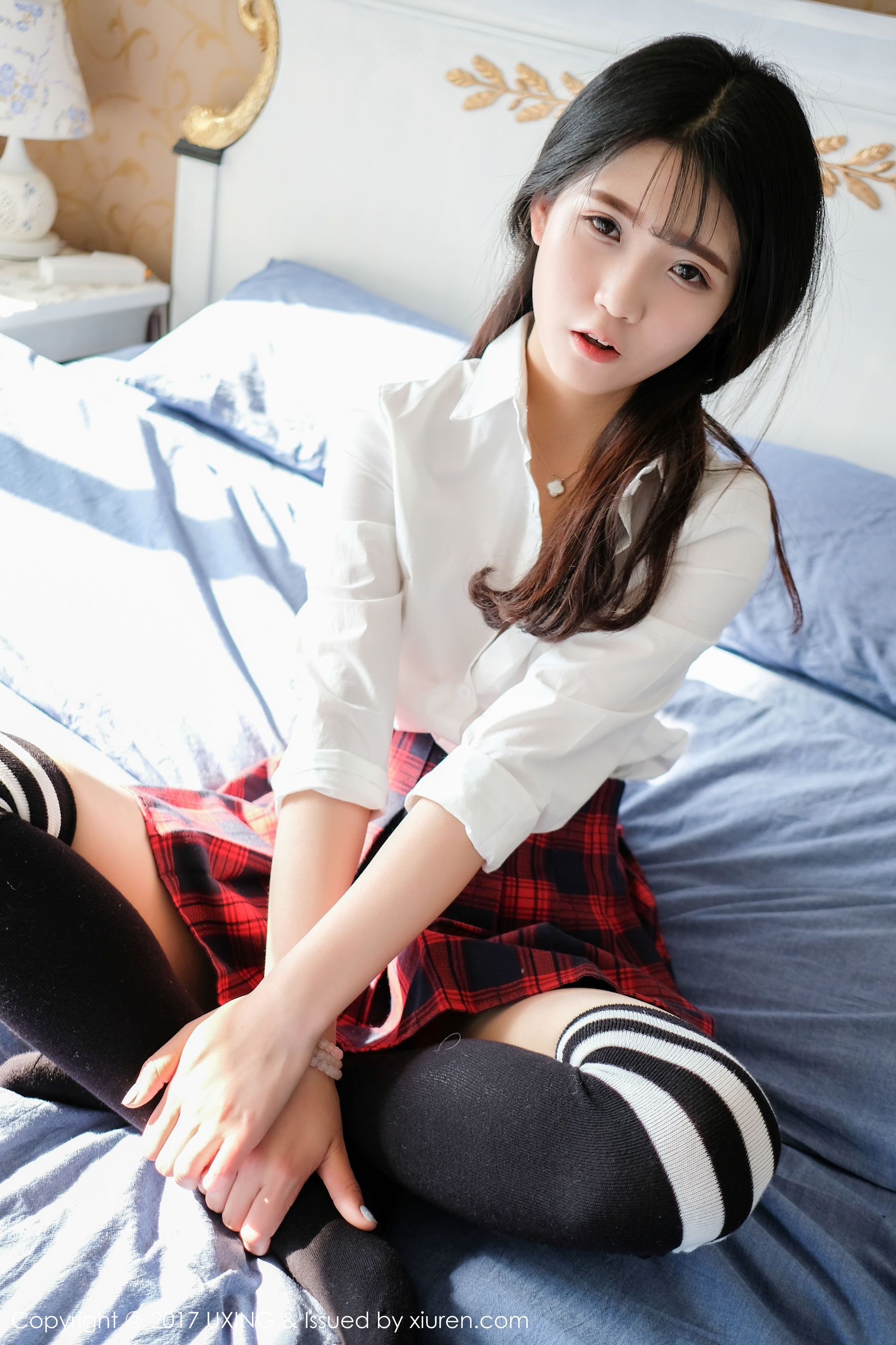 可爱的小叶子《衬衫学生装+蕾丝内衣装扮》  VOL.046-图16