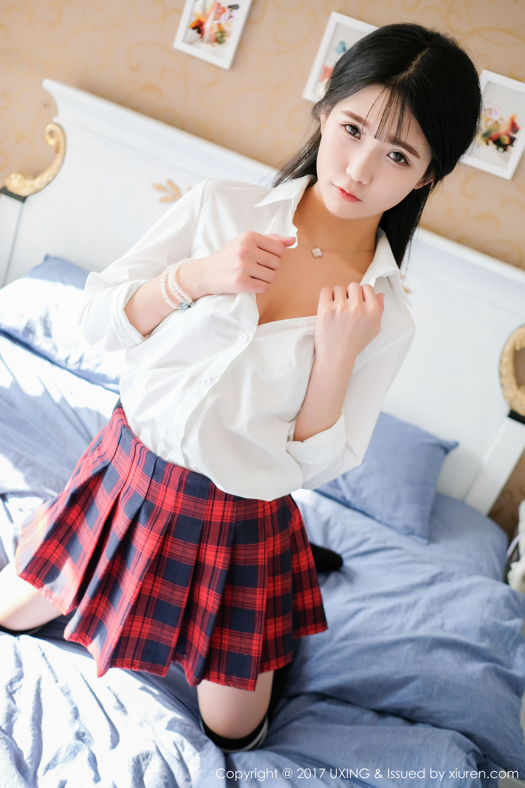 可爱的小叶子《衬衫学生装+蕾丝内衣装扮》  VOL.046-图18