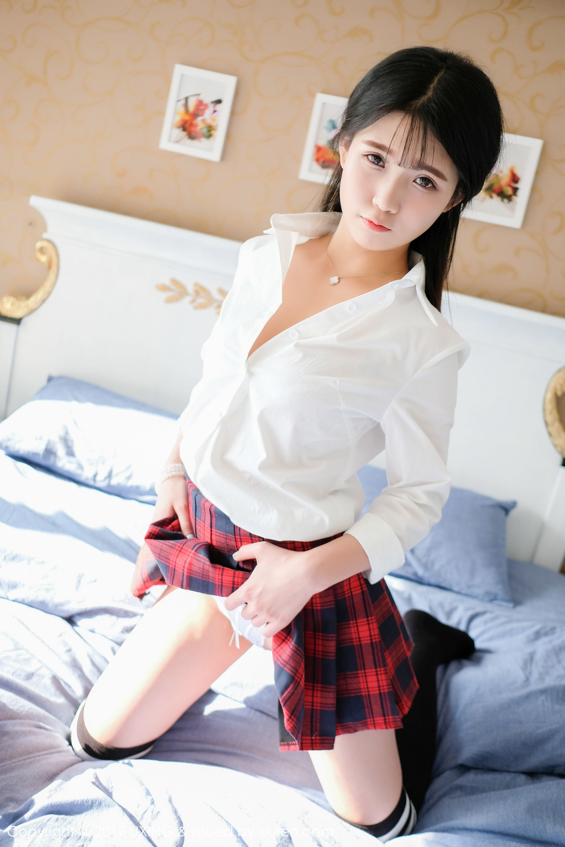 可爱的小叶子《衬衫学生装+蕾丝内衣装扮》  VOL.046-图23