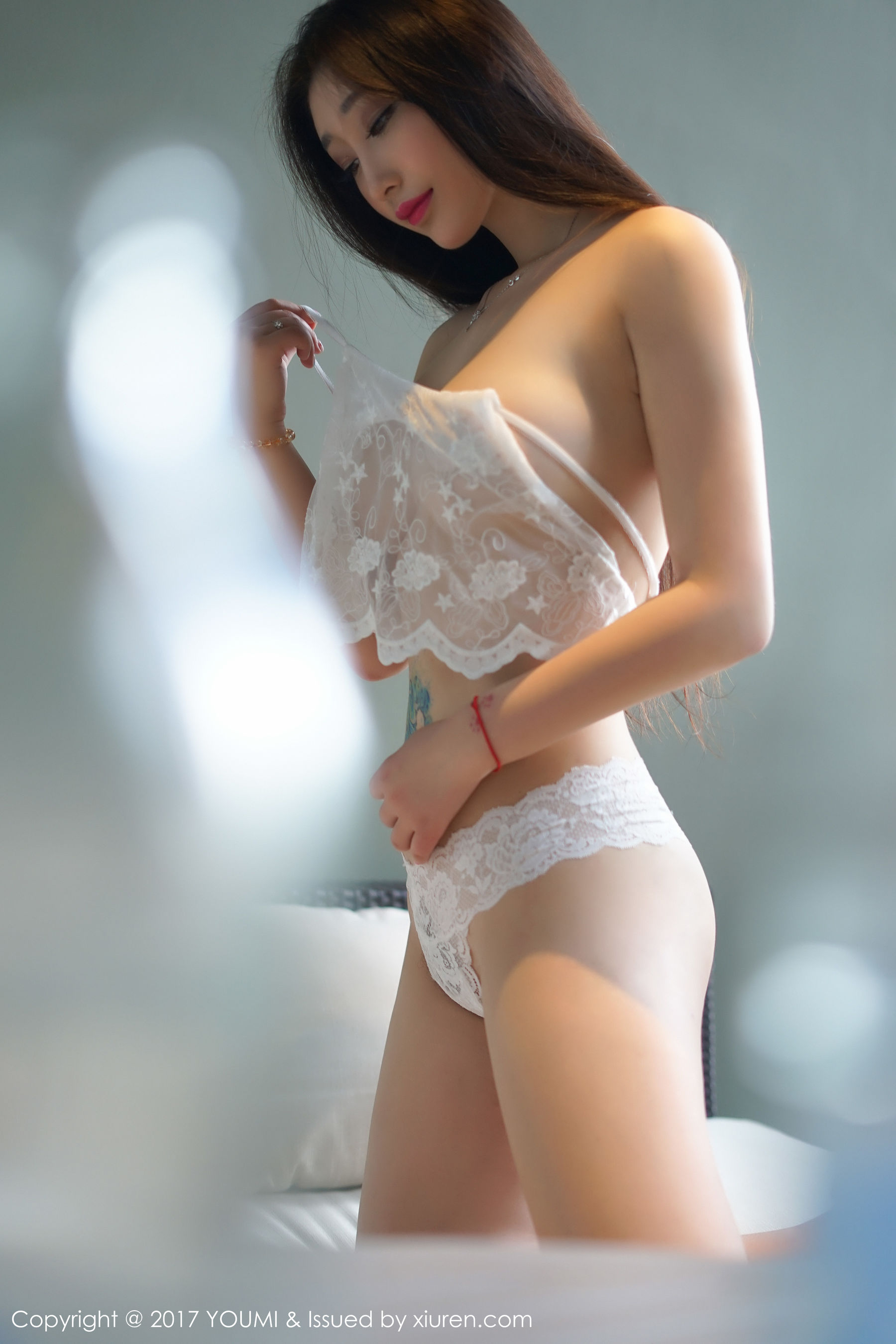 妲己_Toxic《情趣蕾丝+高开叉透视长裙》  VOL.056-图19