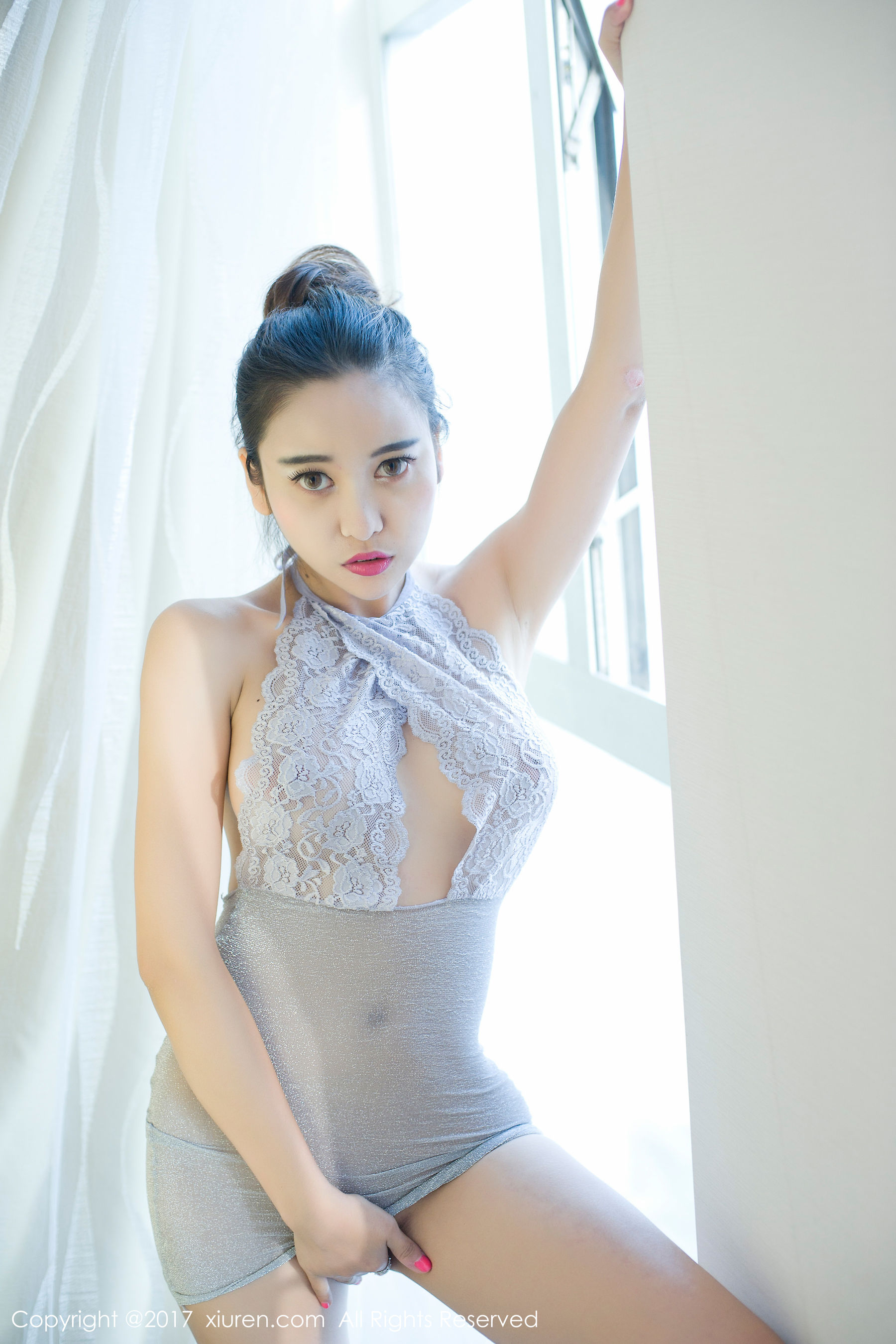 李梓熙《红丝带束缚+开胸透视装》  No.717-图53