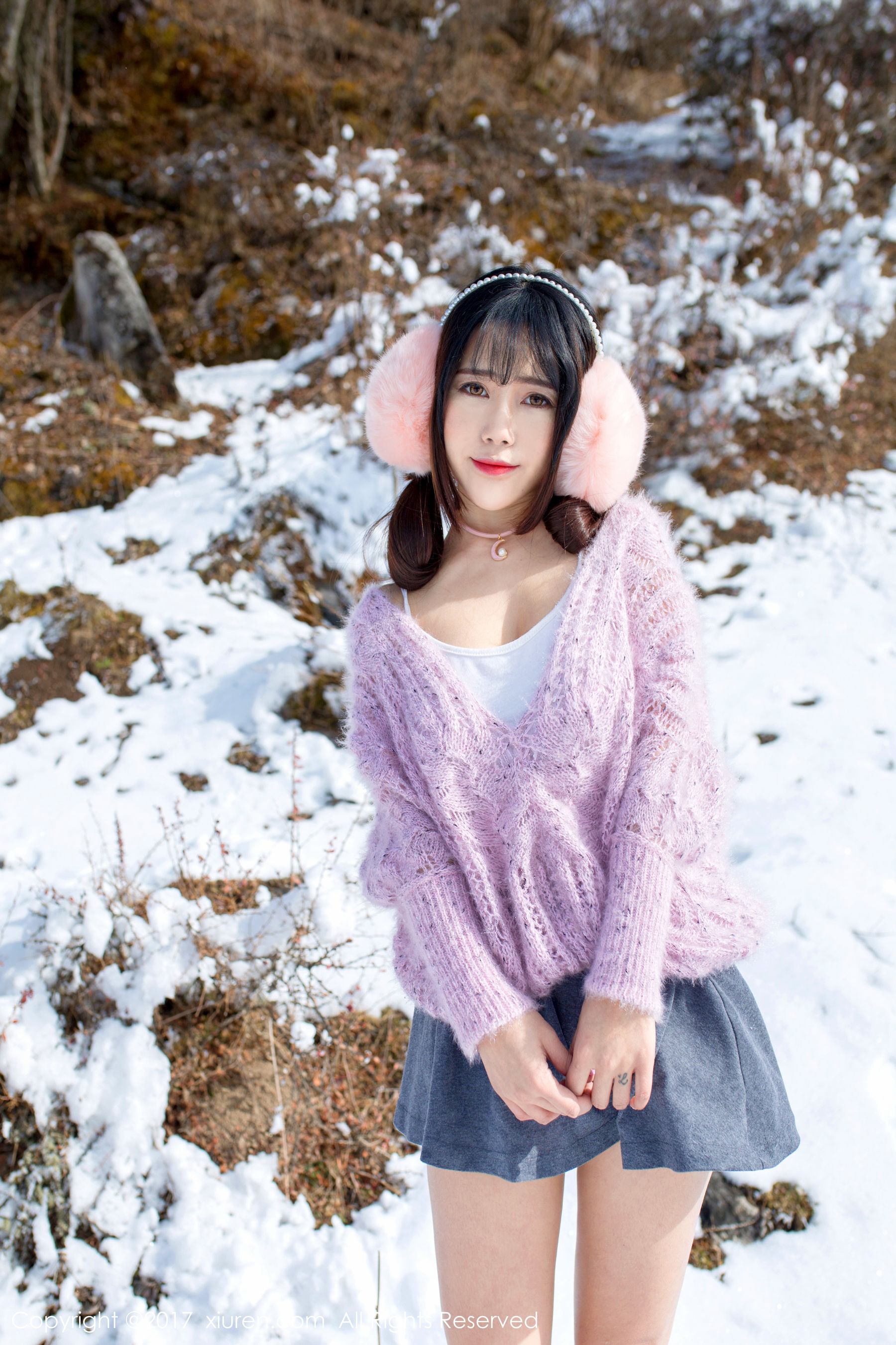 兜豆靓Youlina《冬天雪地人体摄影》  No.720-图10