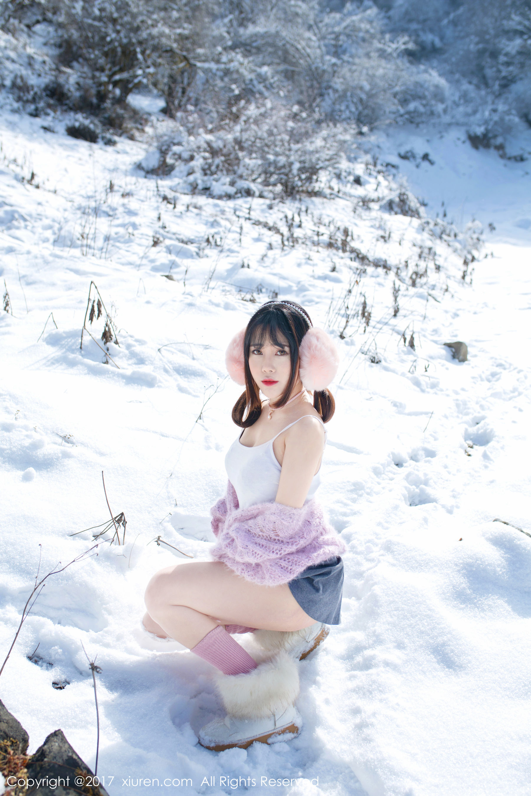 兜豆靓Youlina《冬天雪地人体摄影》  No.720-图22