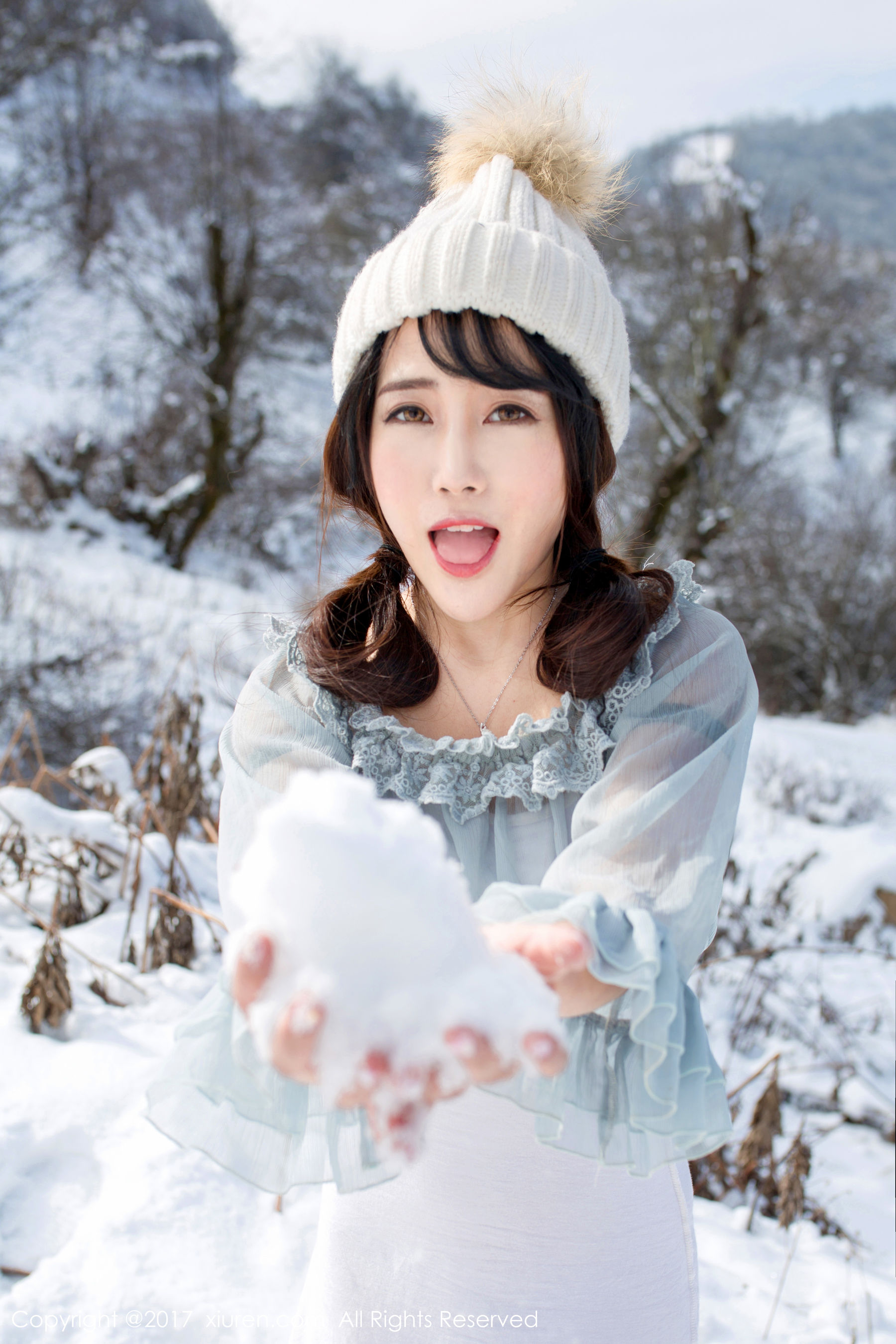 兜豆靓Youlina《冬天雪地人体摄影》  No.720-图34