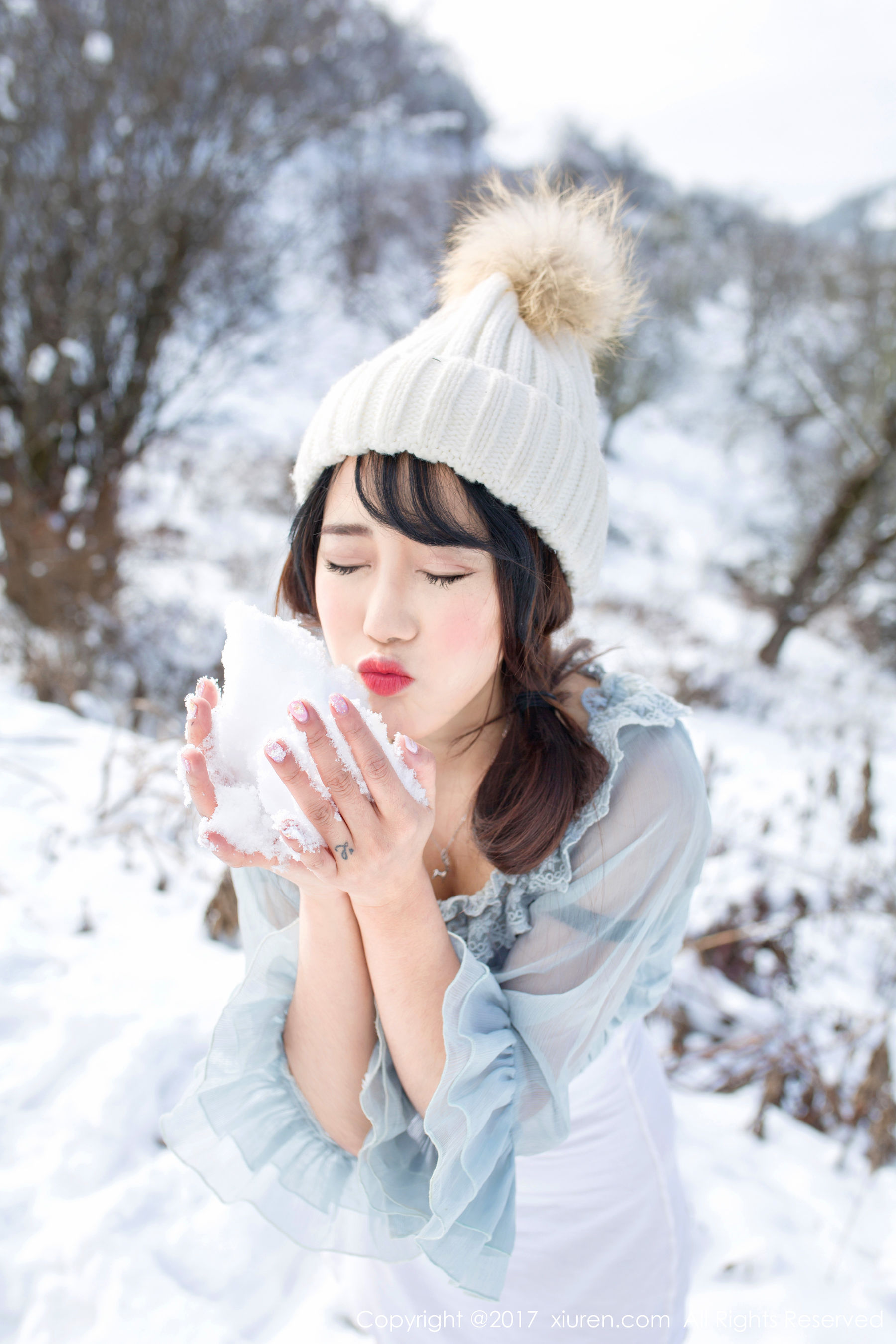 兜豆靓Youlina《冬天雪地人体摄影》  No.720-图36