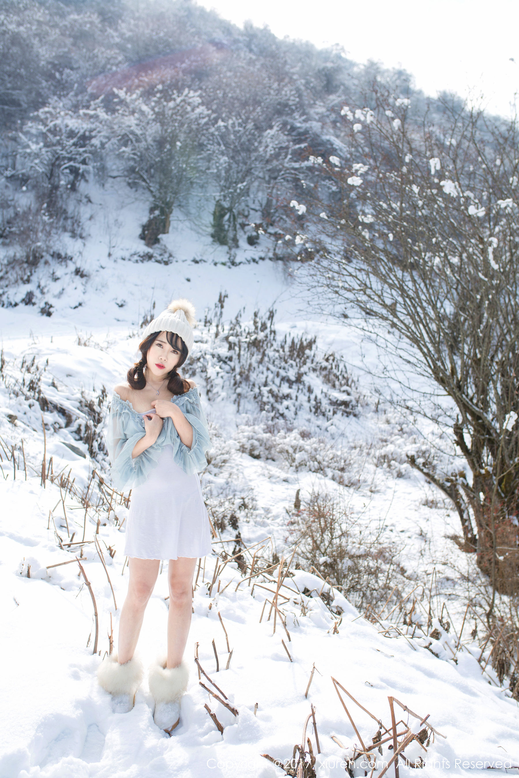 兜豆靓Youlina《冬天雪地人体摄影》  No.720-图39