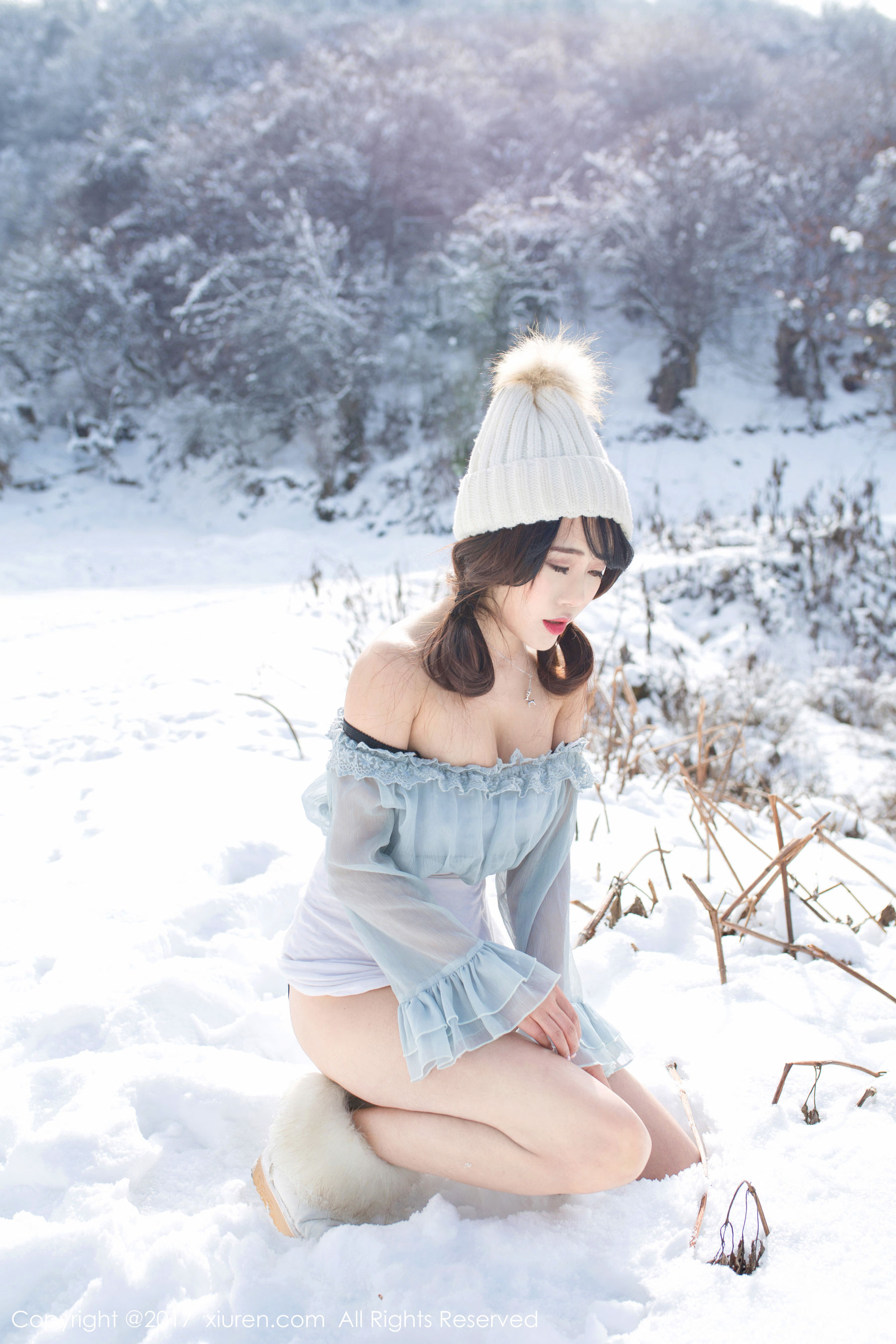 兜豆靓Youlina《冬天雪地人体摄影》  No.720-图41