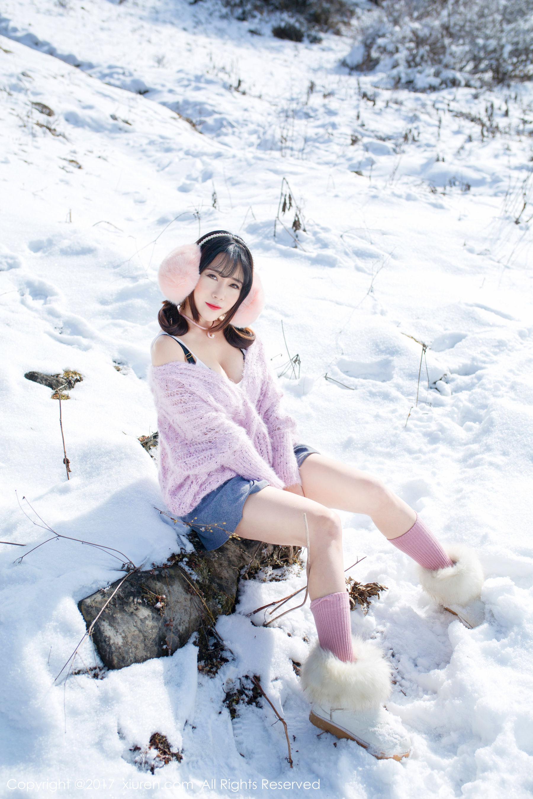 兜豆靓Youlina《冬天雪地人体摄影》  No.720-图48