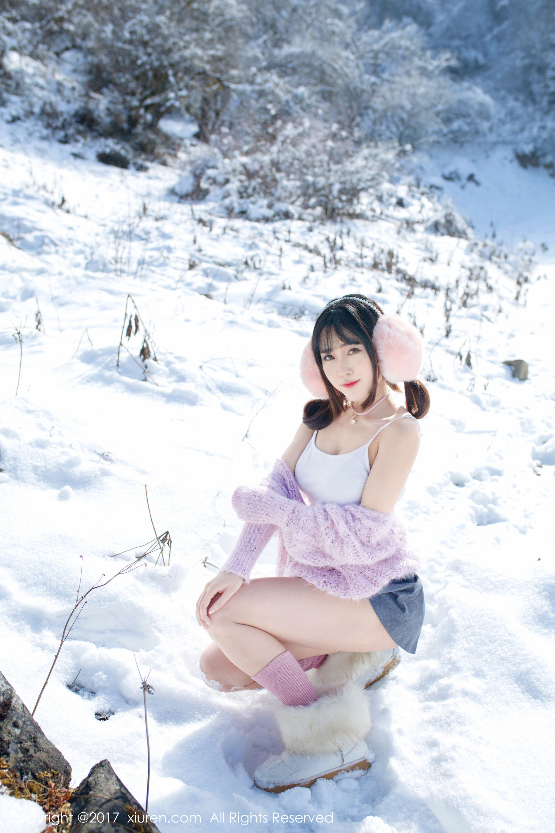 兜豆靓Youlina《冬天雪地人体摄影》  No.720-图49