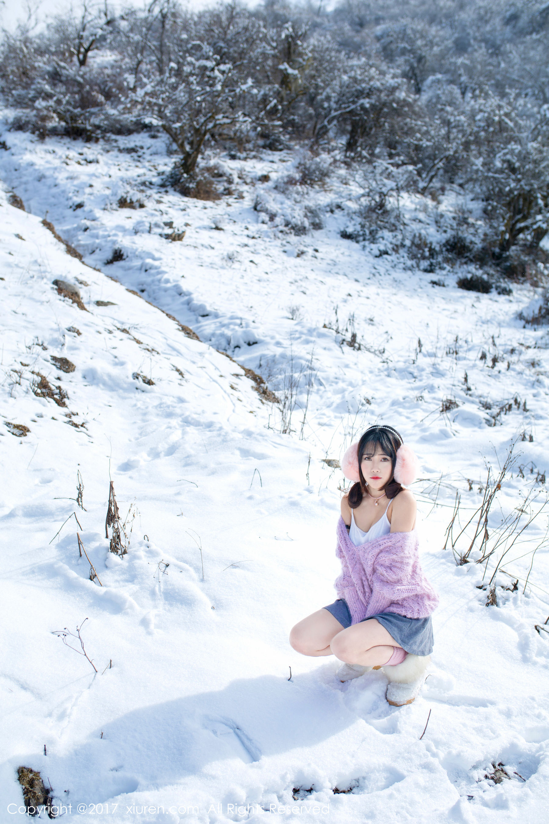兜豆靓Youlina《冬天雪地人体摄影》  No.720-图5