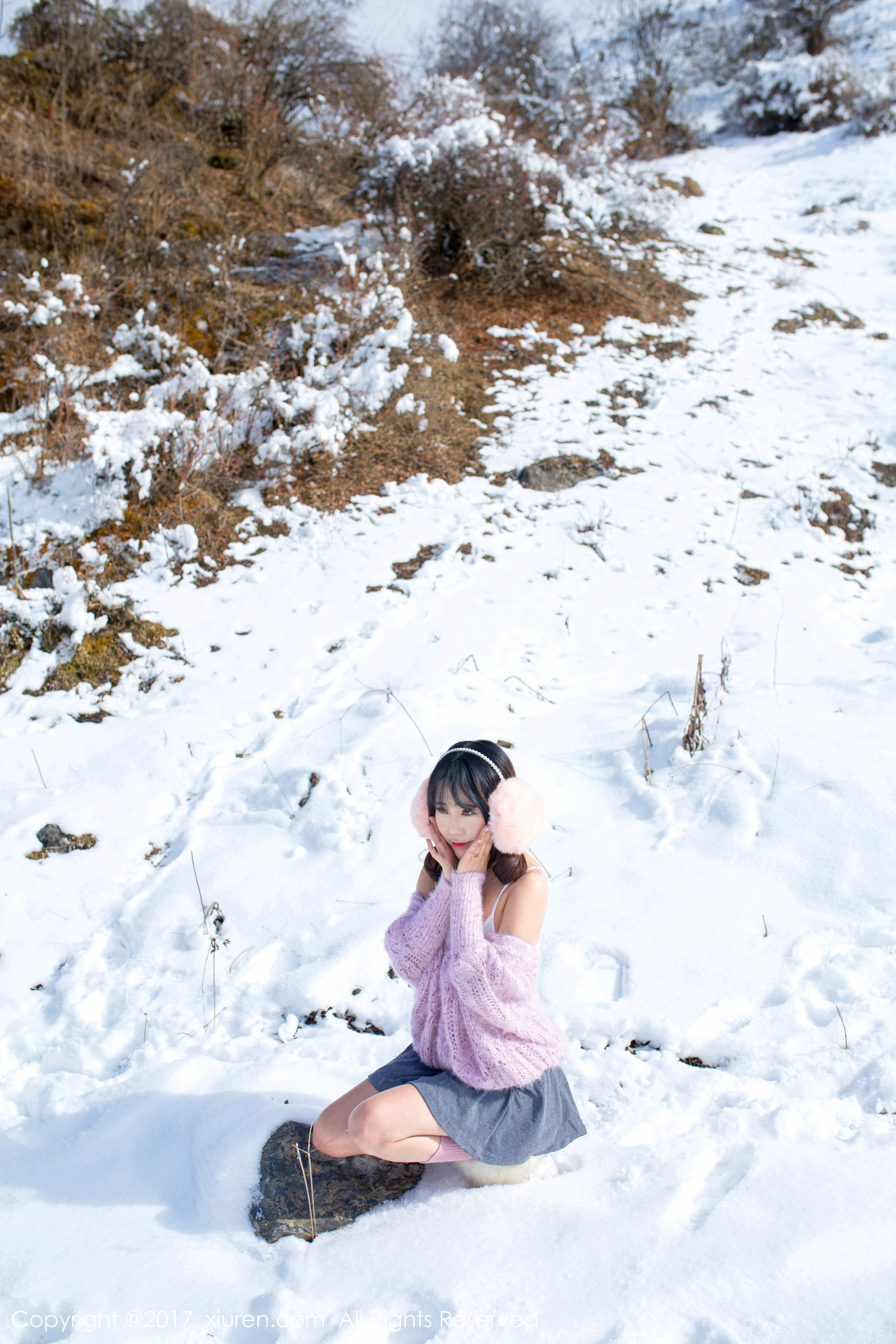 兜豆靓Youlina《冬天雪地人体摄影》  No.720-图8