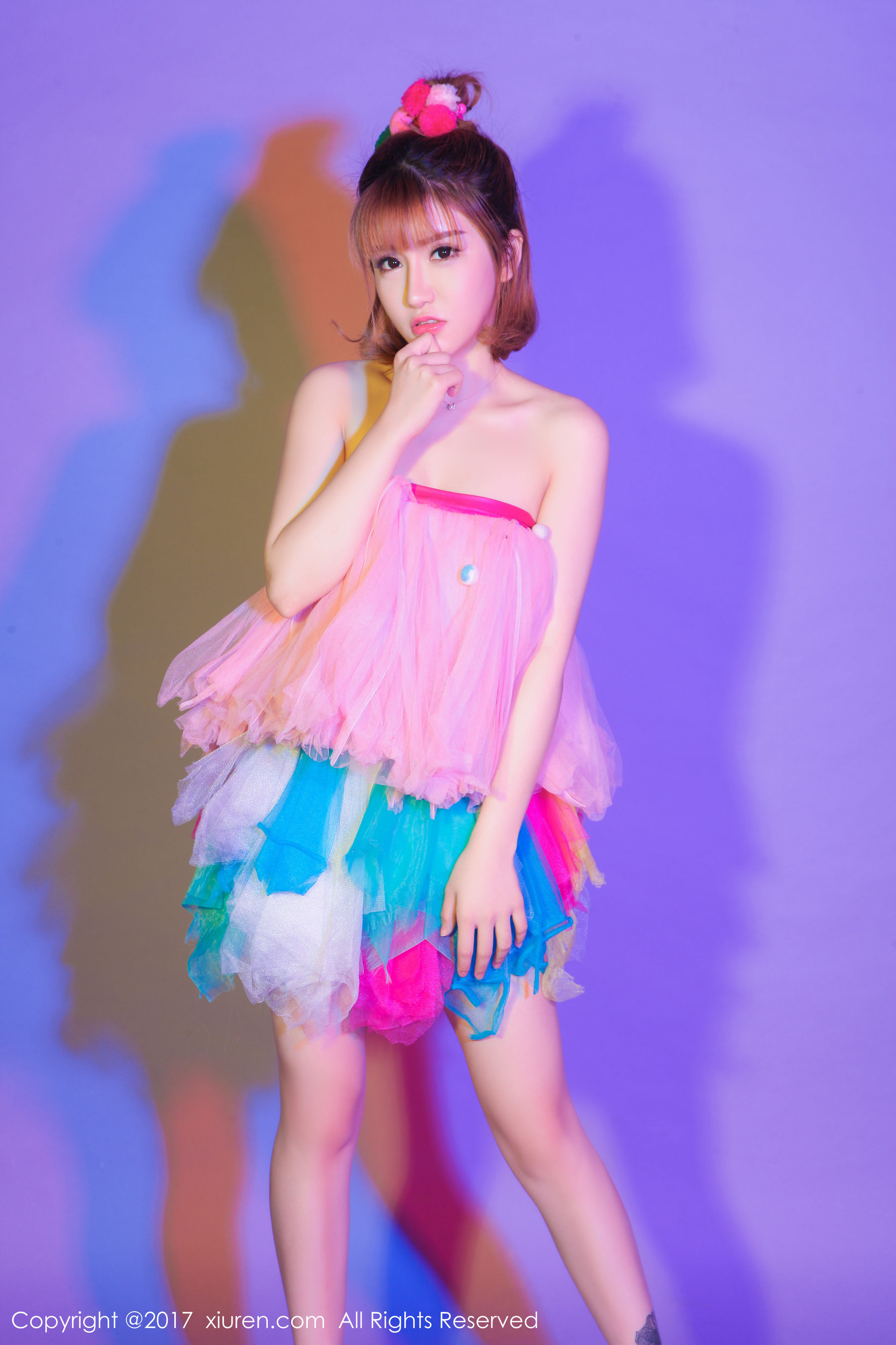 K8傲娇萌萌Vivian《COS超级索尼子+梦幻七彩裙子》  No.722-图1