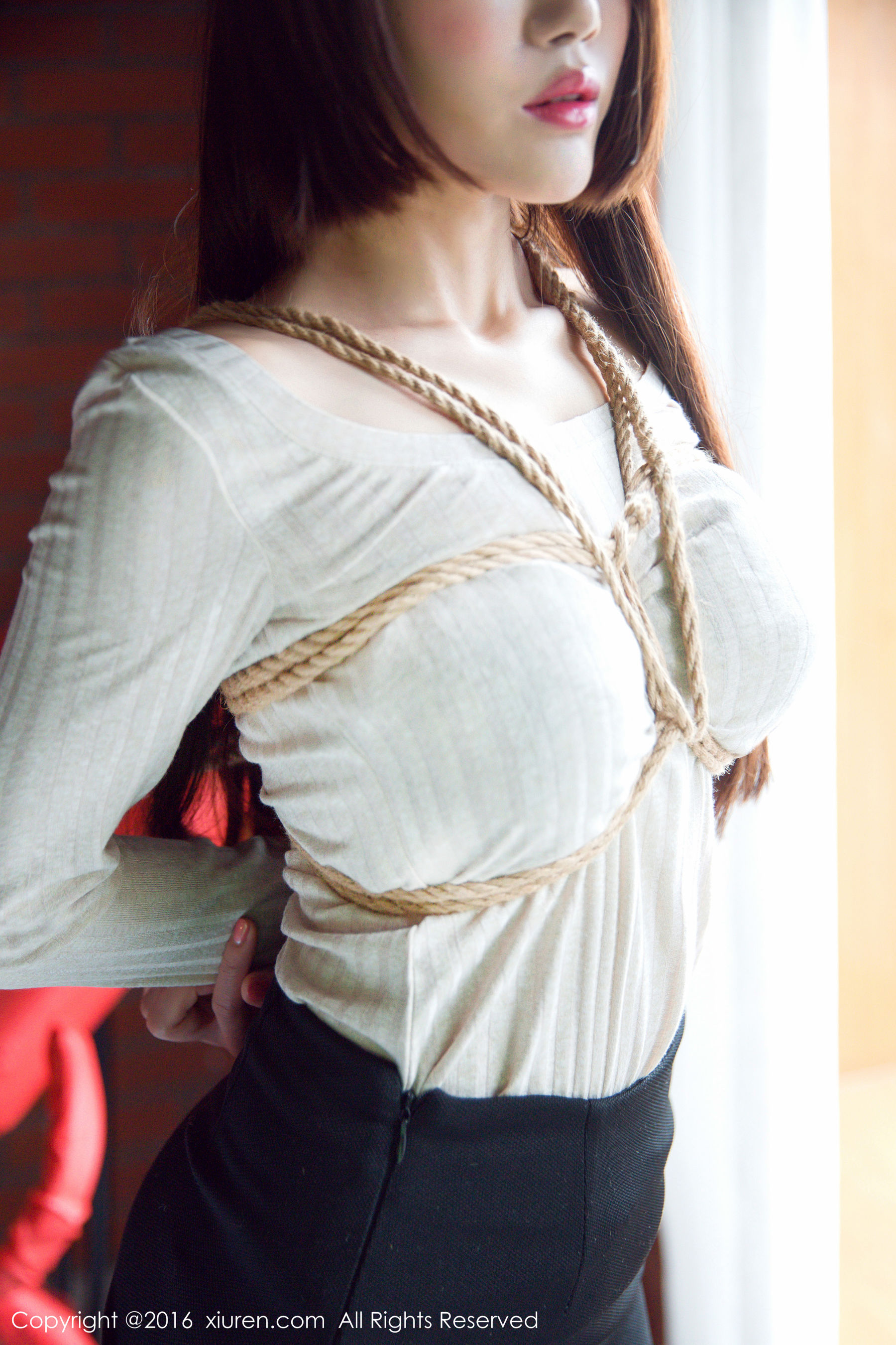 兜豆靓Youlina《黑丝制服束缚》  No.733-图9